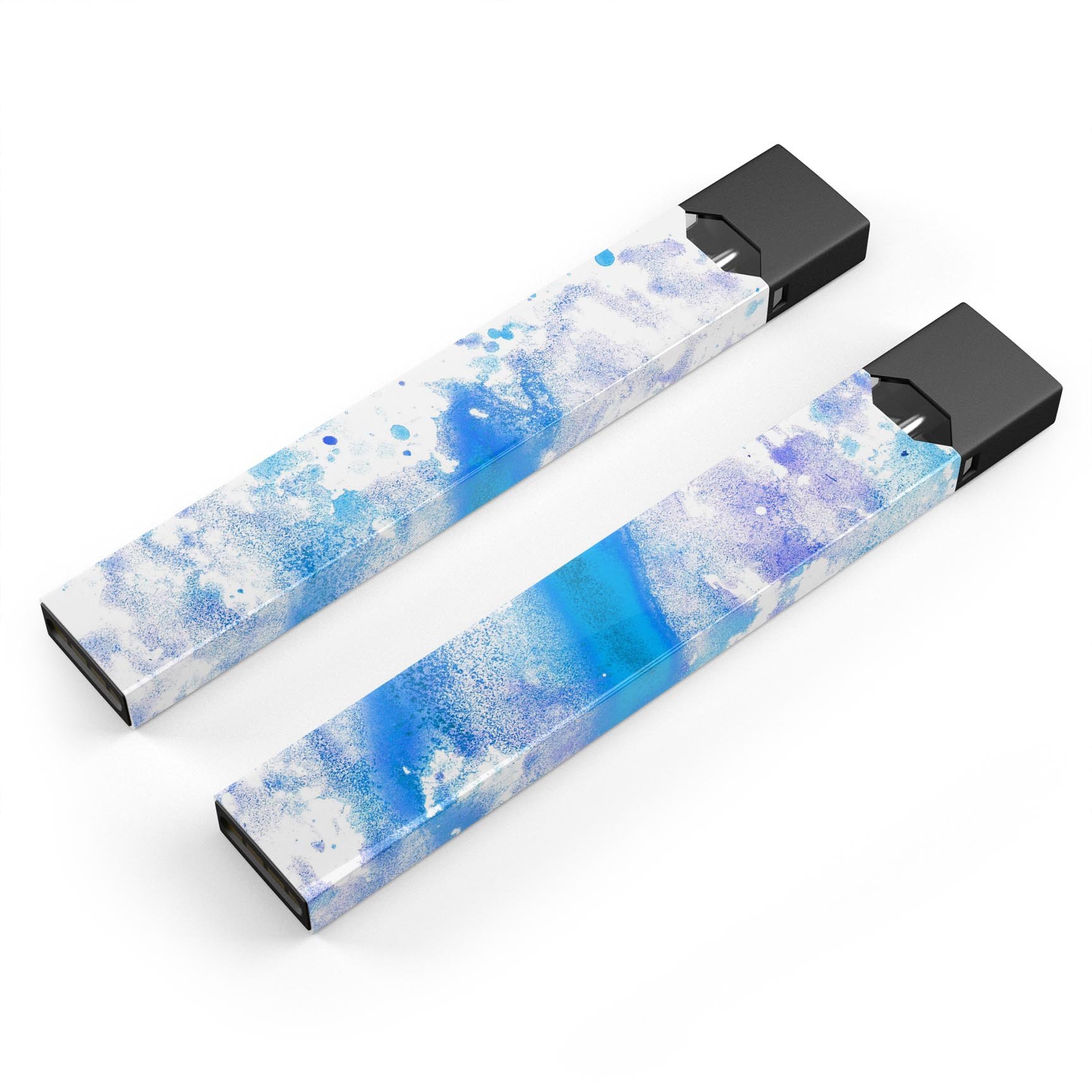 Blue Watercolor Premium Decal Skin-Wrap Sticker for JUUL device, showcasing vibrant colors and a protective design.