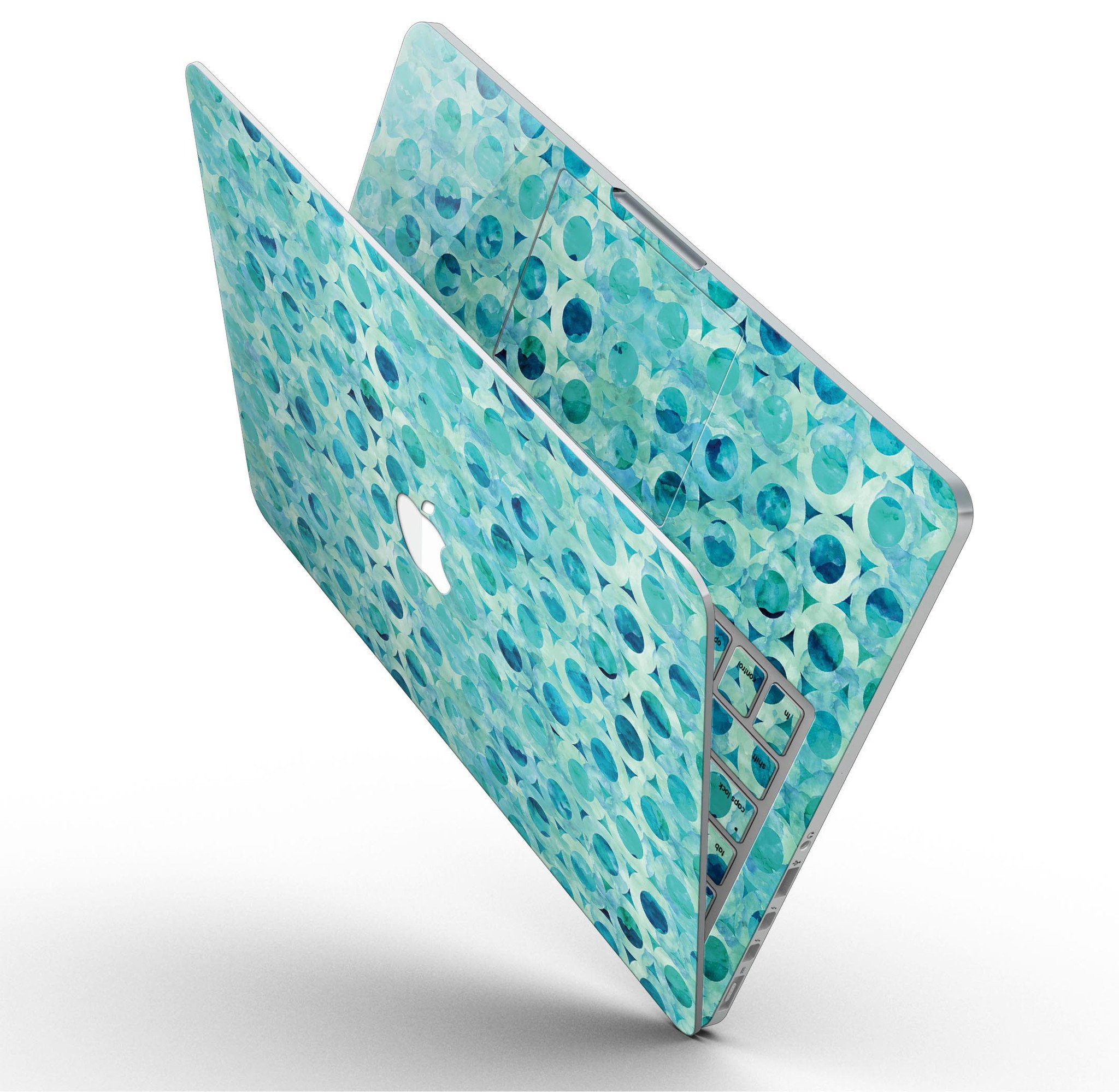 Blue Watercolor Ring Pattern skin for MacBook Pro with Retina Display, showcasing vibrant colors and intricate design.