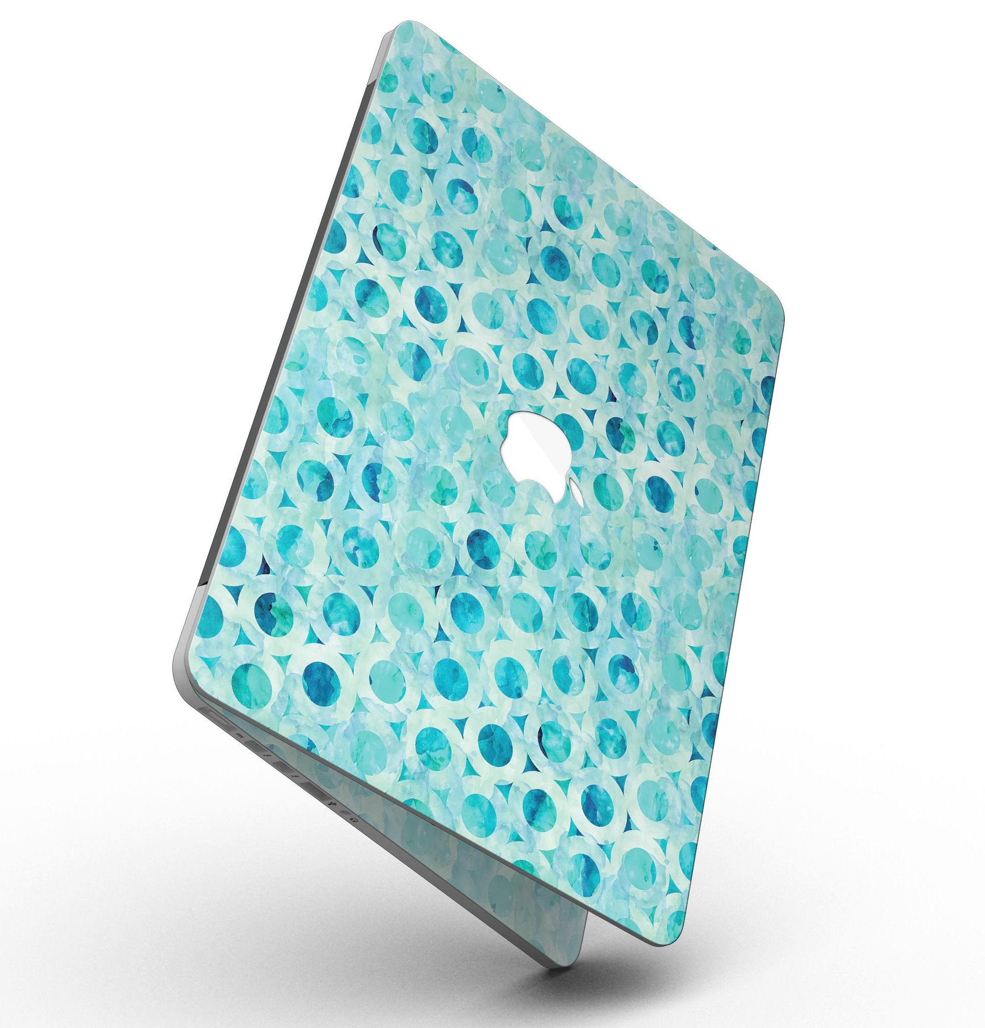 Blue Watercolor Ring Pattern skin for MacBook Pro with Retina Display, showcasing vibrant colors and intricate design.