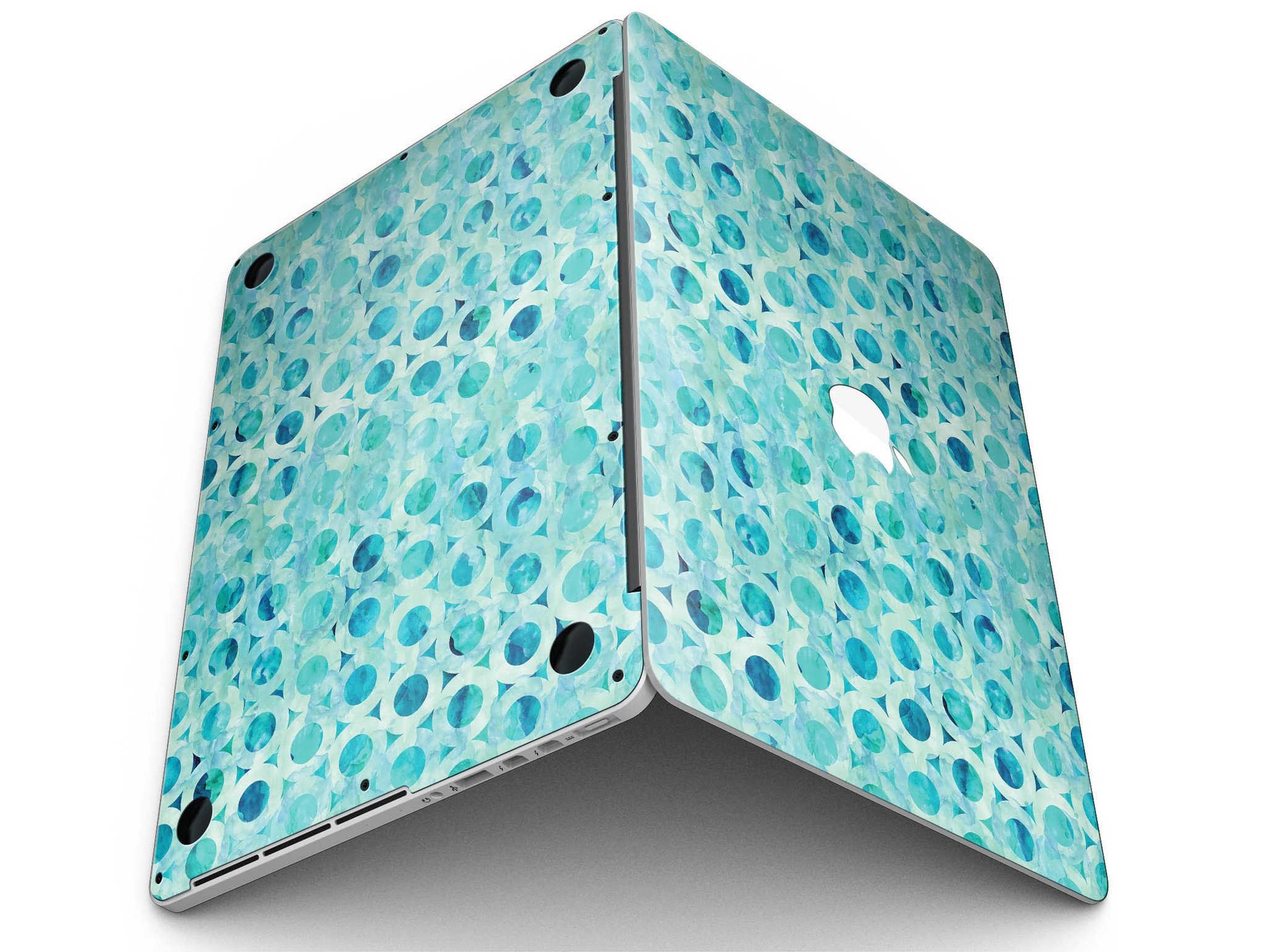 Blue Watercolor Ring Pattern skin for MacBook Pro with Retina Display, showcasing vibrant colors and intricate design.