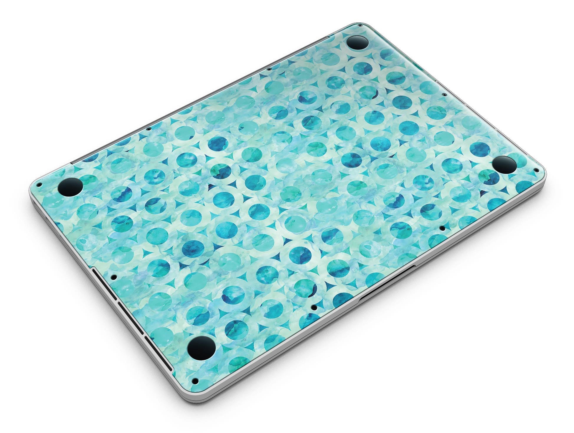 Blue Watercolor Ring Pattern skin for MacBook Pro with Retina Display, showcasing vibrant colors and intricate design.