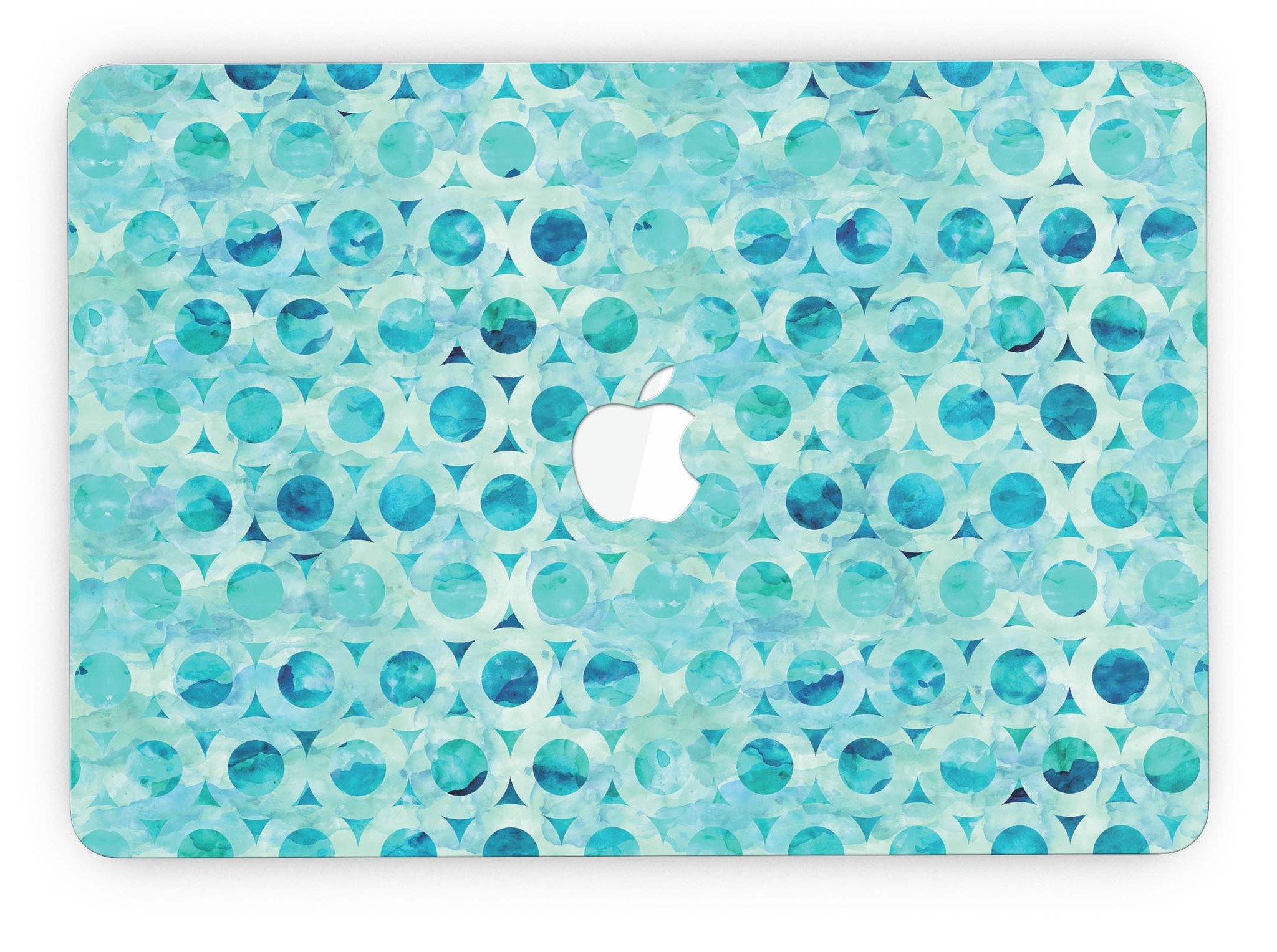 Blue Watercolor Ring Pattern skin for MacBook Pro with Retina Display, showcasing vibrant colors and intricate design.