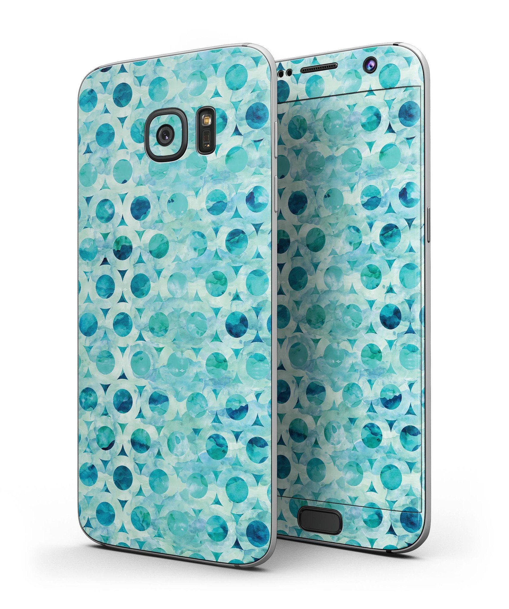 Blue Watercolor Stars skin for Samsung Galaxy S7, showcasing vibrant colors and full-body coverage design.