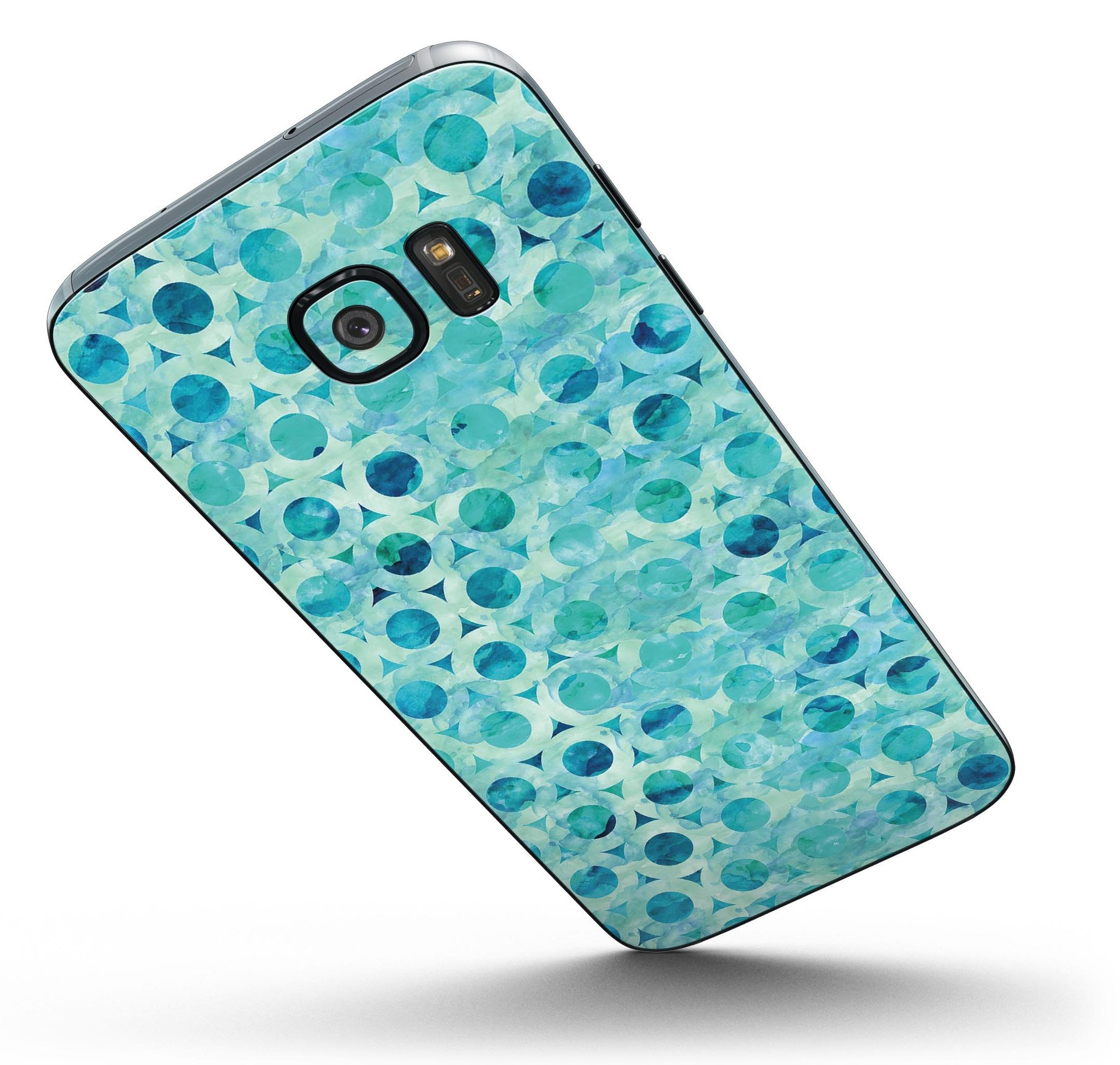 Blue Watercolor Stars skin for Samsung Galaxy S7, showcasing vibrant colors and full-body coverage design.