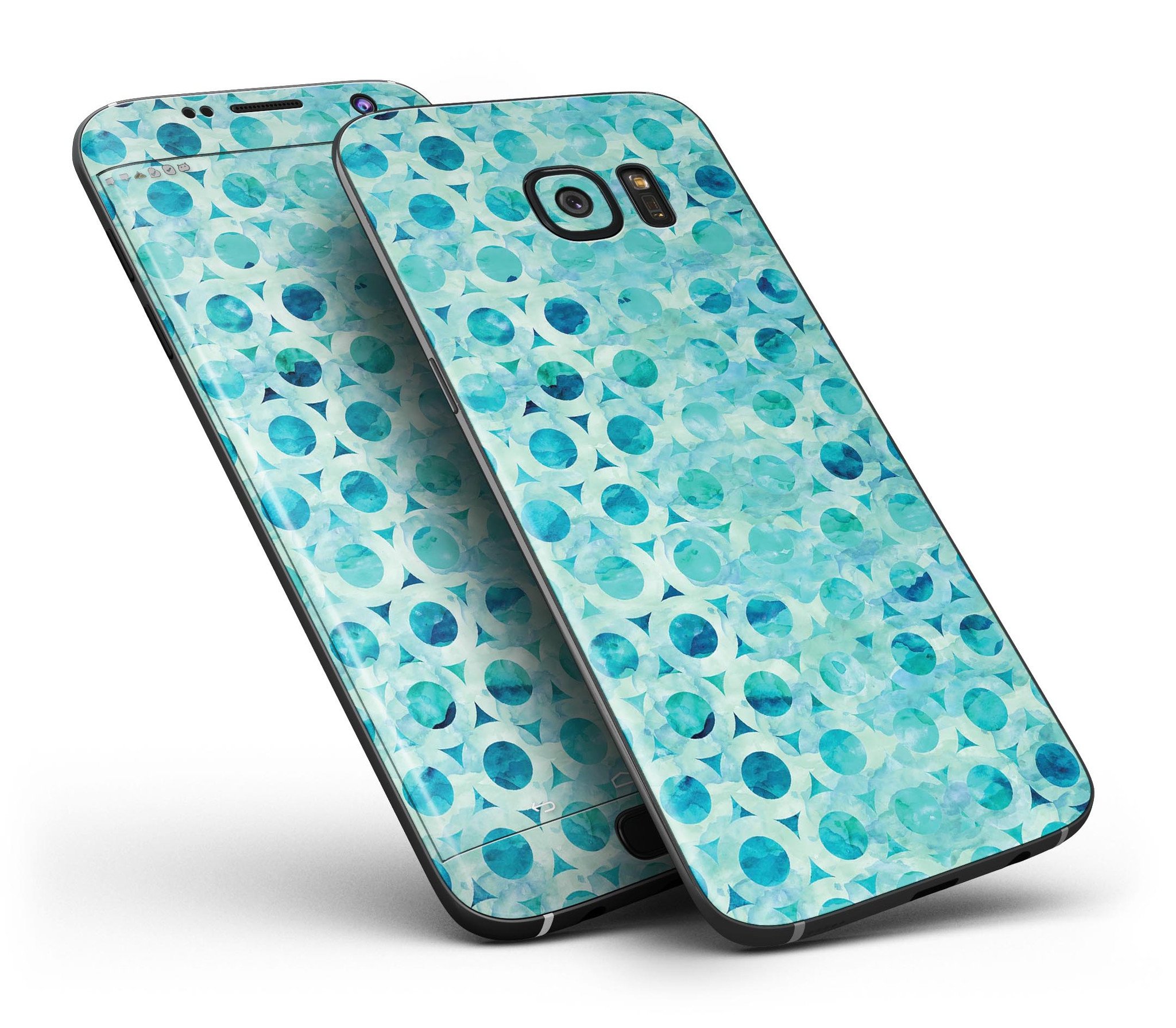 Blue Watercolor Stars skin for Samsung Galaxy S7, showcasing vibrant colors and full-body coverage design.