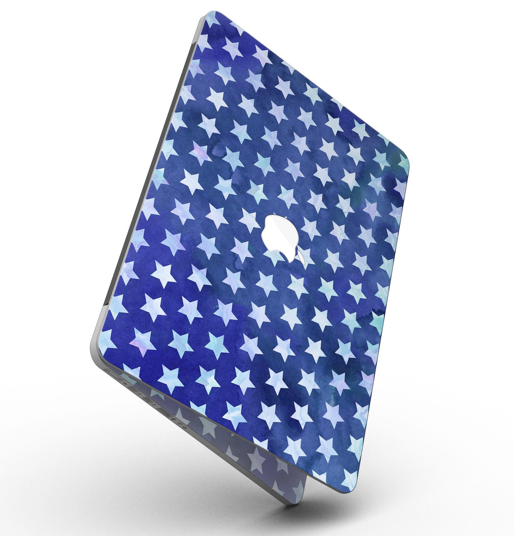 Blue Watercolor Stars skin for MacBook Pro with Retina Display, showcasing vibrant colors and a stylish design.