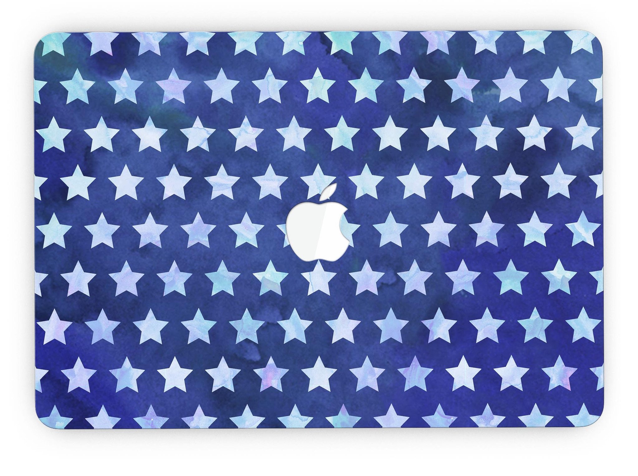 Blue Watercolor Stars skin for MacBook Pro with Retina Display, showcasing vibrant colors and a stylish design.