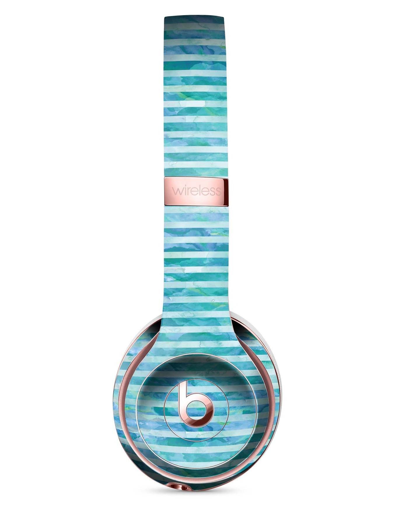 Blue Watercolor Stripes Full-Body Skin Kit for Beats by Dre Solo 3, showcasing vibrant colors and a sleek design.