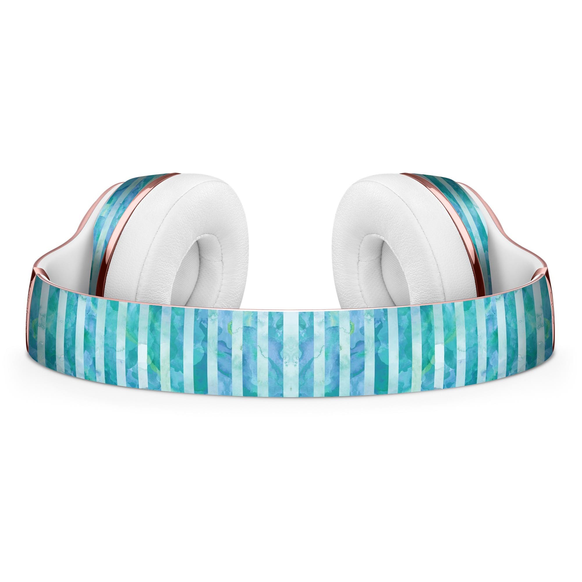 Blue Watercolor Stripes Full-Body Skin Kit for Beats by Dre Solo 3, showcasing vibrant colors and a sleek design.