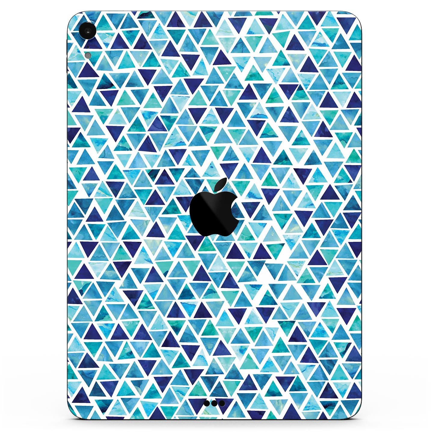 Blue Watercolor Triangle Pattern skin decal for Apple devices, showcasing vibrant colors and a stylish design.