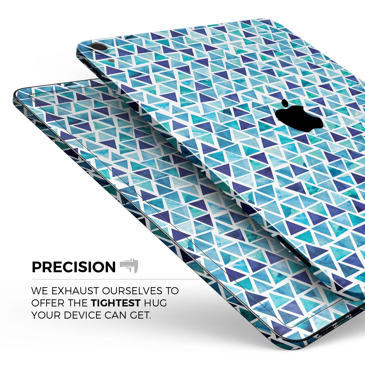 Blue Watercolor Triangle Pattern skin decal for Apple devices, showcasing vibrant colors and a stylish design.