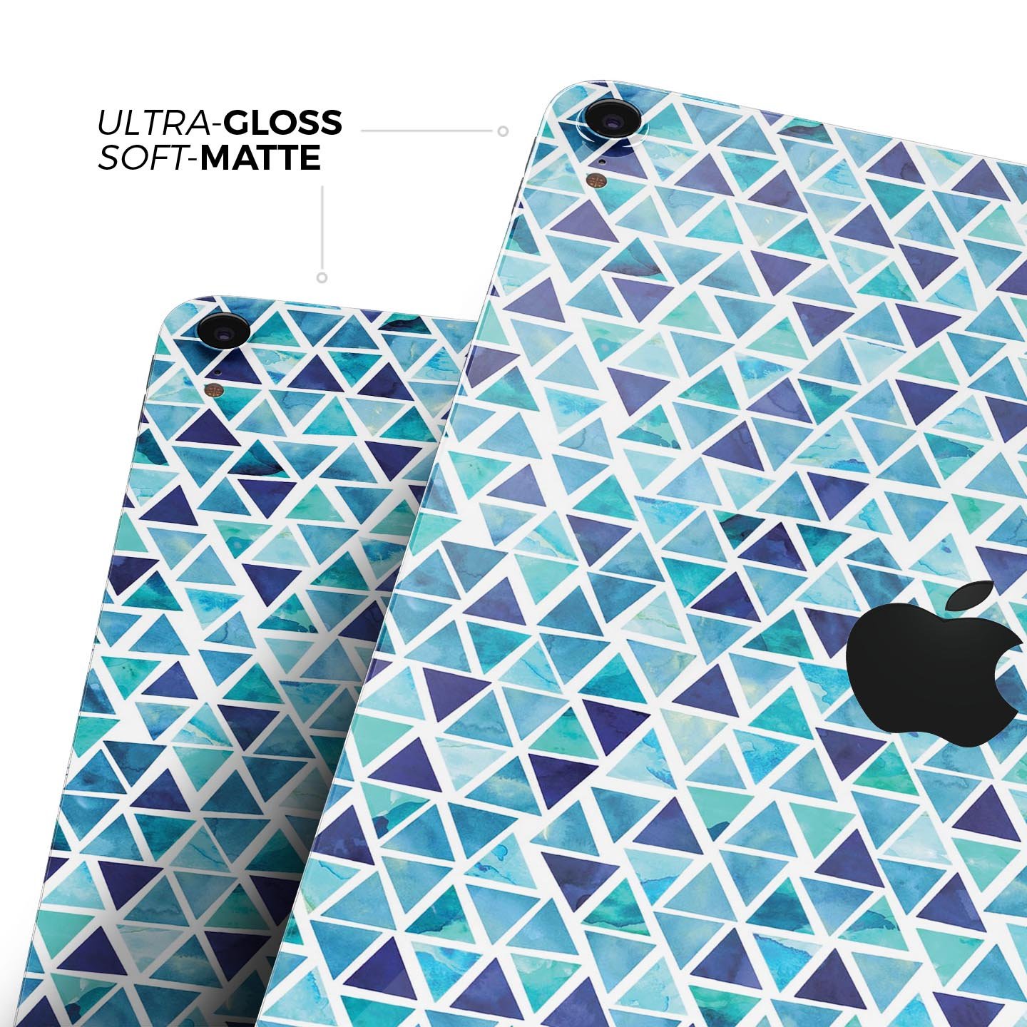 Blue Watercolor Triangle Pattern skin decal for Apple devices, showcasing vibrant colors and a stylish design.