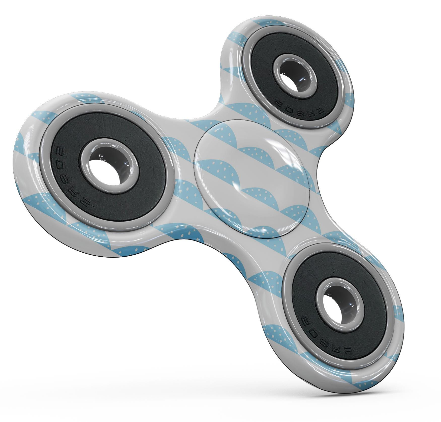 Blue Waves Full-Body Fidget Spinner Skin-Kit featuring tiny polka dots, designed for durability and style.