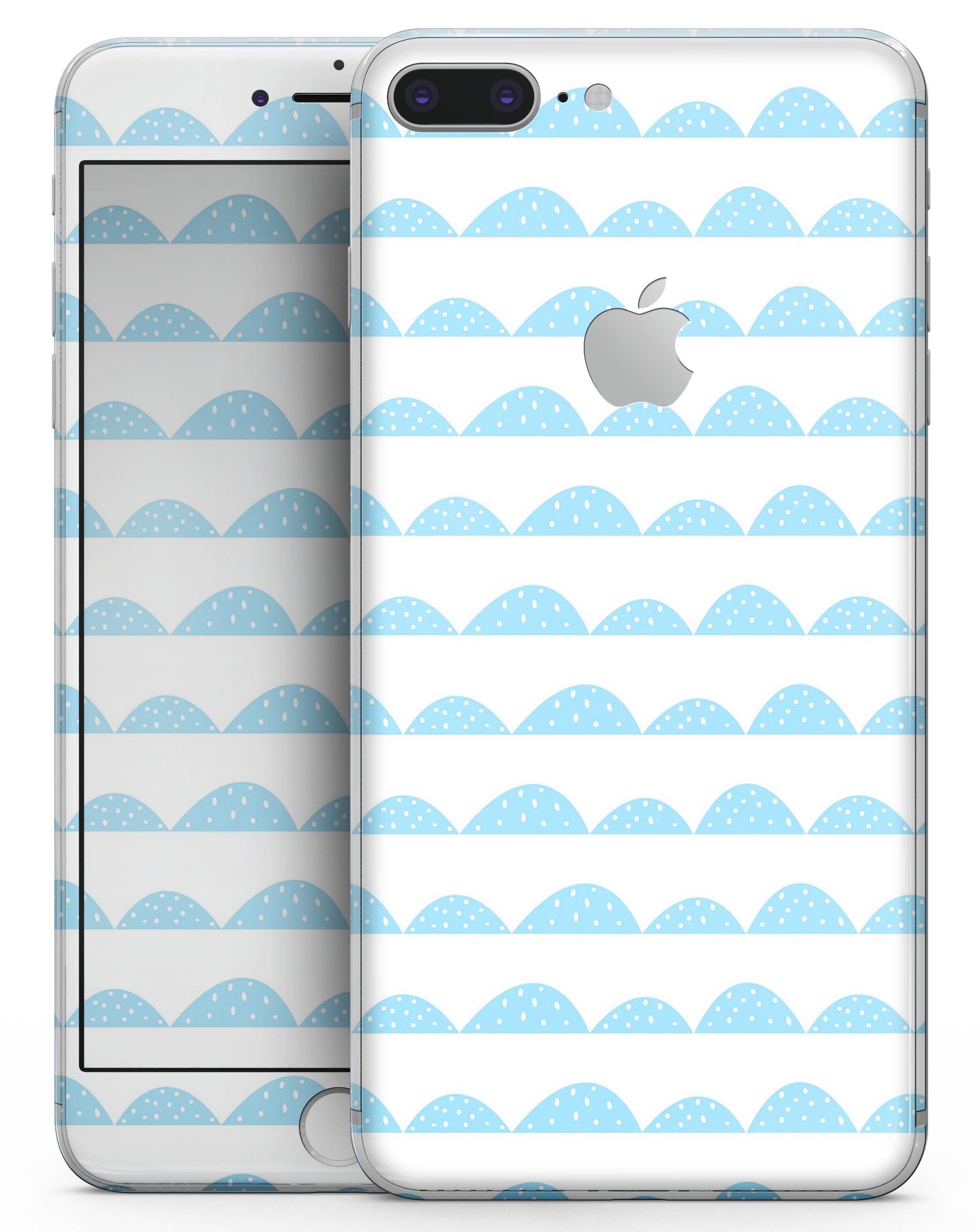 Blue Waves skin for iPhone 8 and 8 Plus featuring tiny polka dots, showcasing a stylish design that enhances the device's appearance.