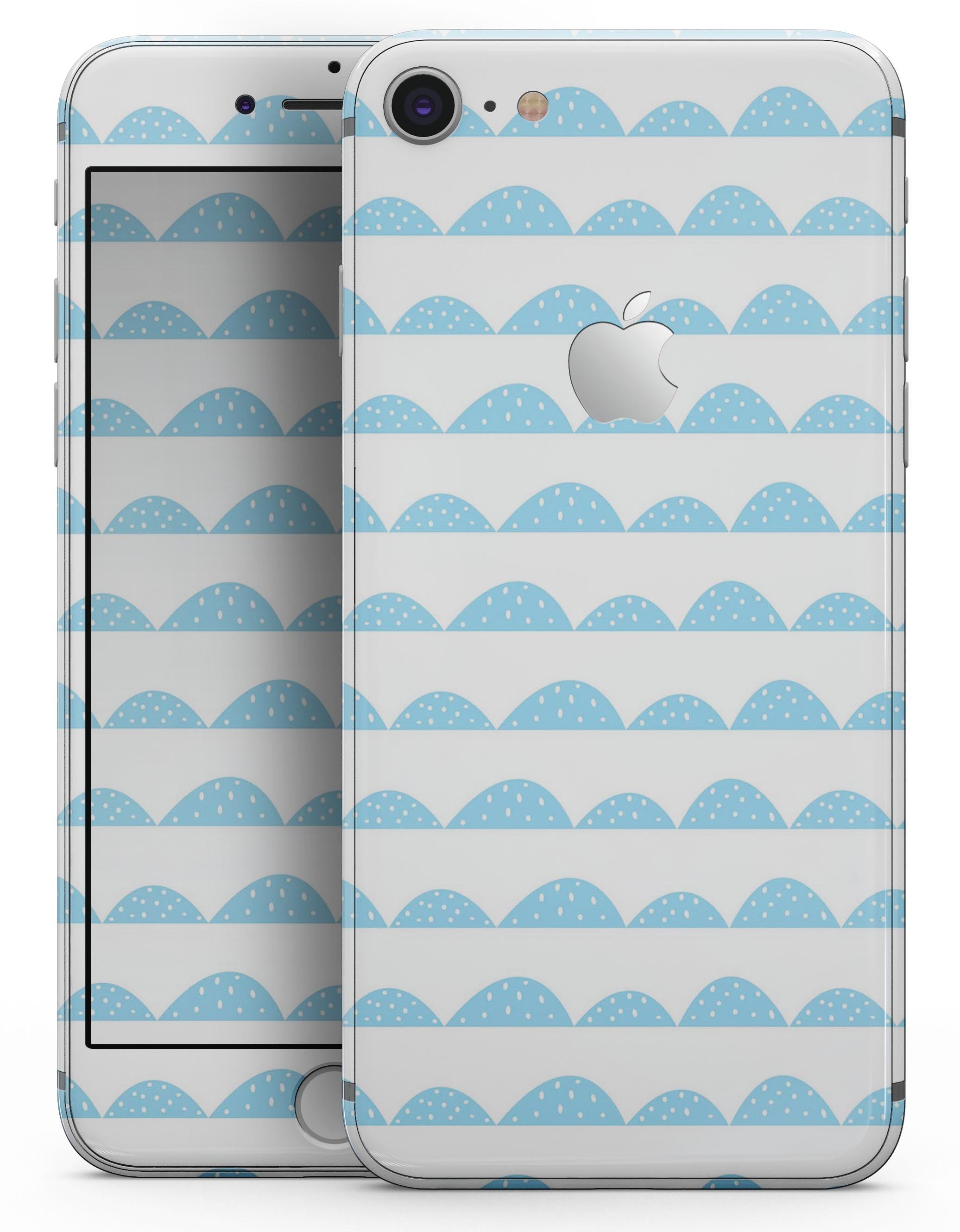 Blue Waves skin for iPhone 8 and 8 Plus featuring tiny polka dots, showcasing a stylish design that enhances the device's appearance.