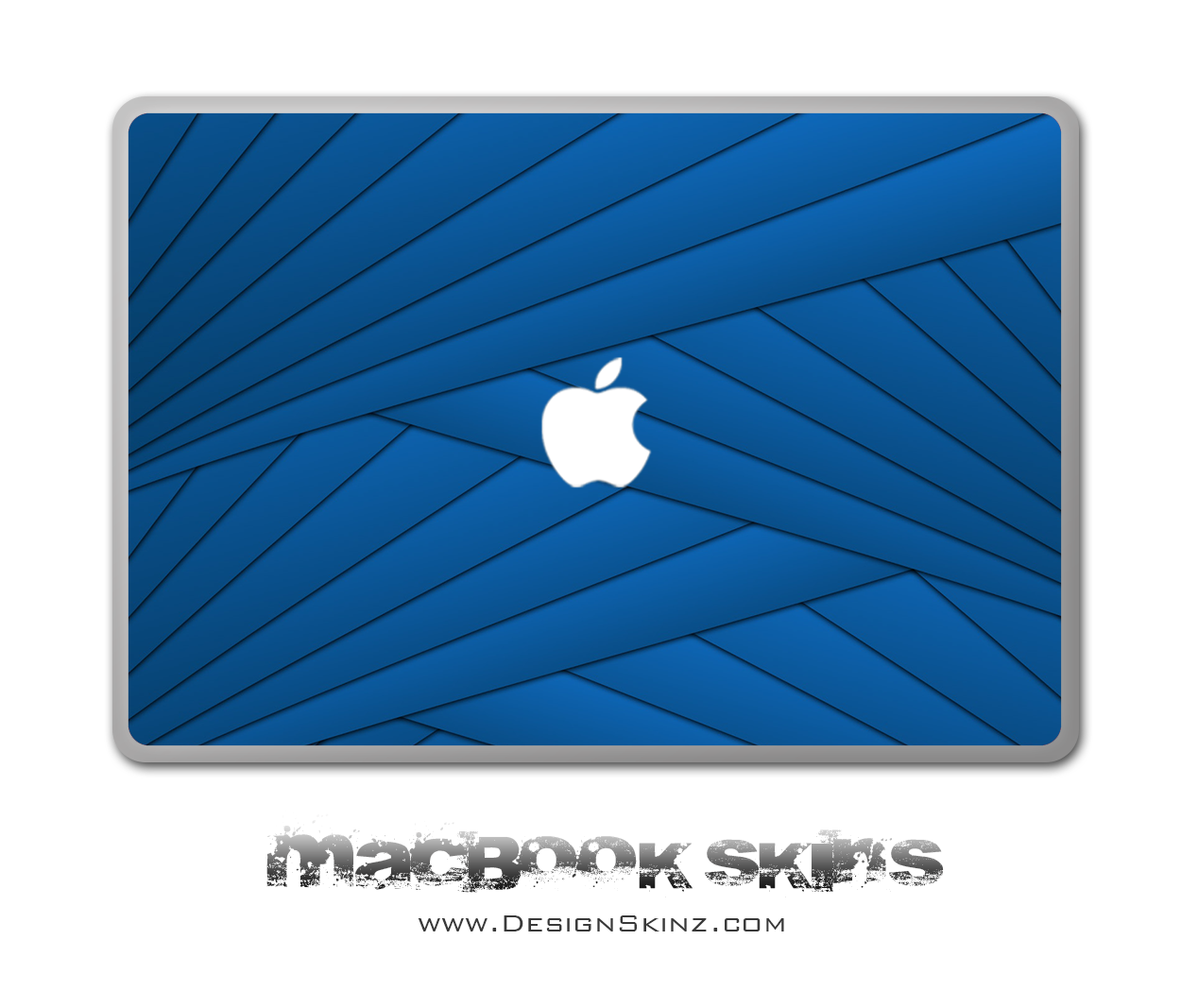 Blue Wings MacBook Skin designed for 11", 13", and 15" models featuring a vibrant blue wing design and Apple logo cutout.