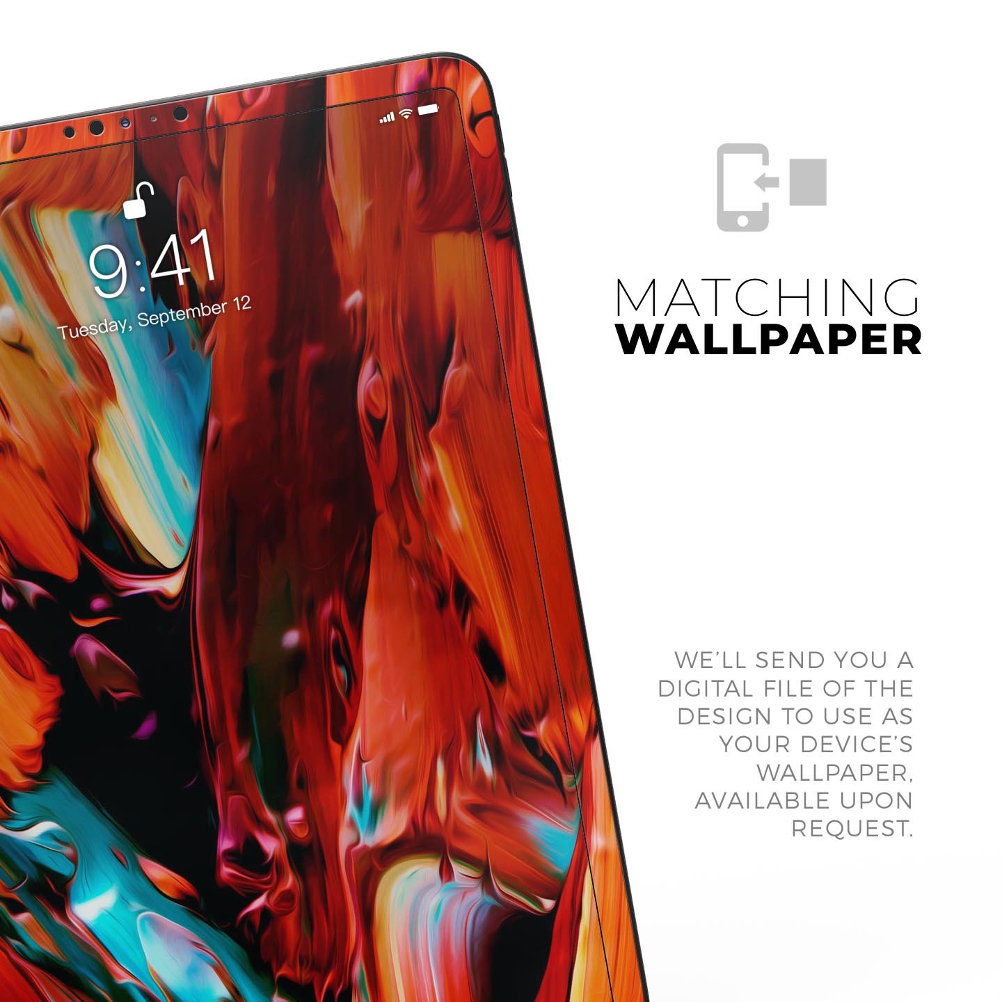 Blurred Abstract Flow V1 skin decal for Apple iPad Pro, showcasing a modern design with vibrant colors and a smooth finish.