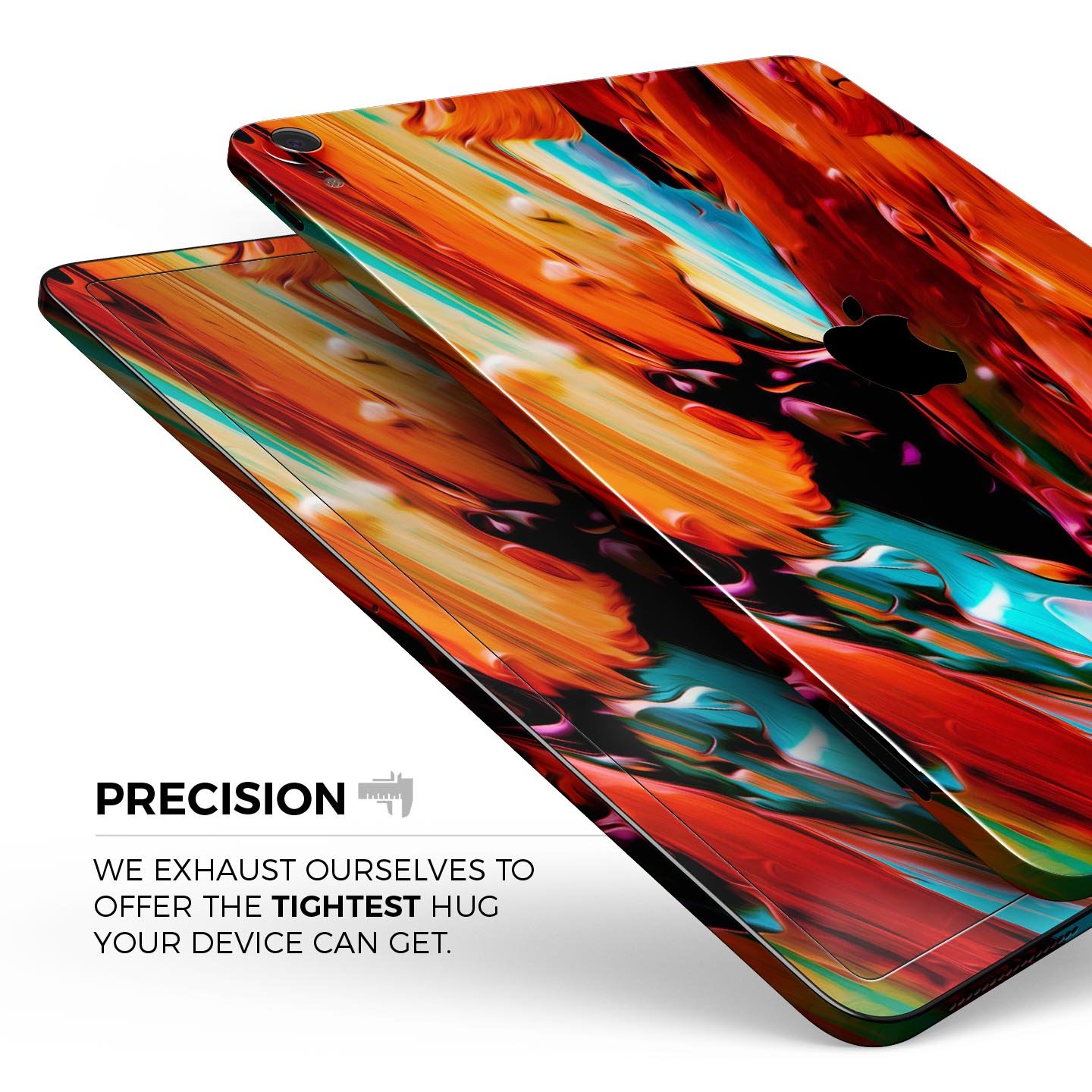 Blurred Abstract Flow V1 skin decal for Apple iPad Pro, showcasing a modern design with vibrant colors and a smooth finish.