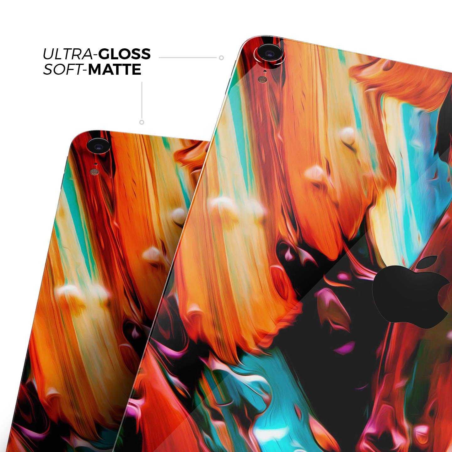 Blurred Abstract Flow V1 skin decal for Apple iPad Pro, showcasing a modern design with vibrant colors and a smooth finish.