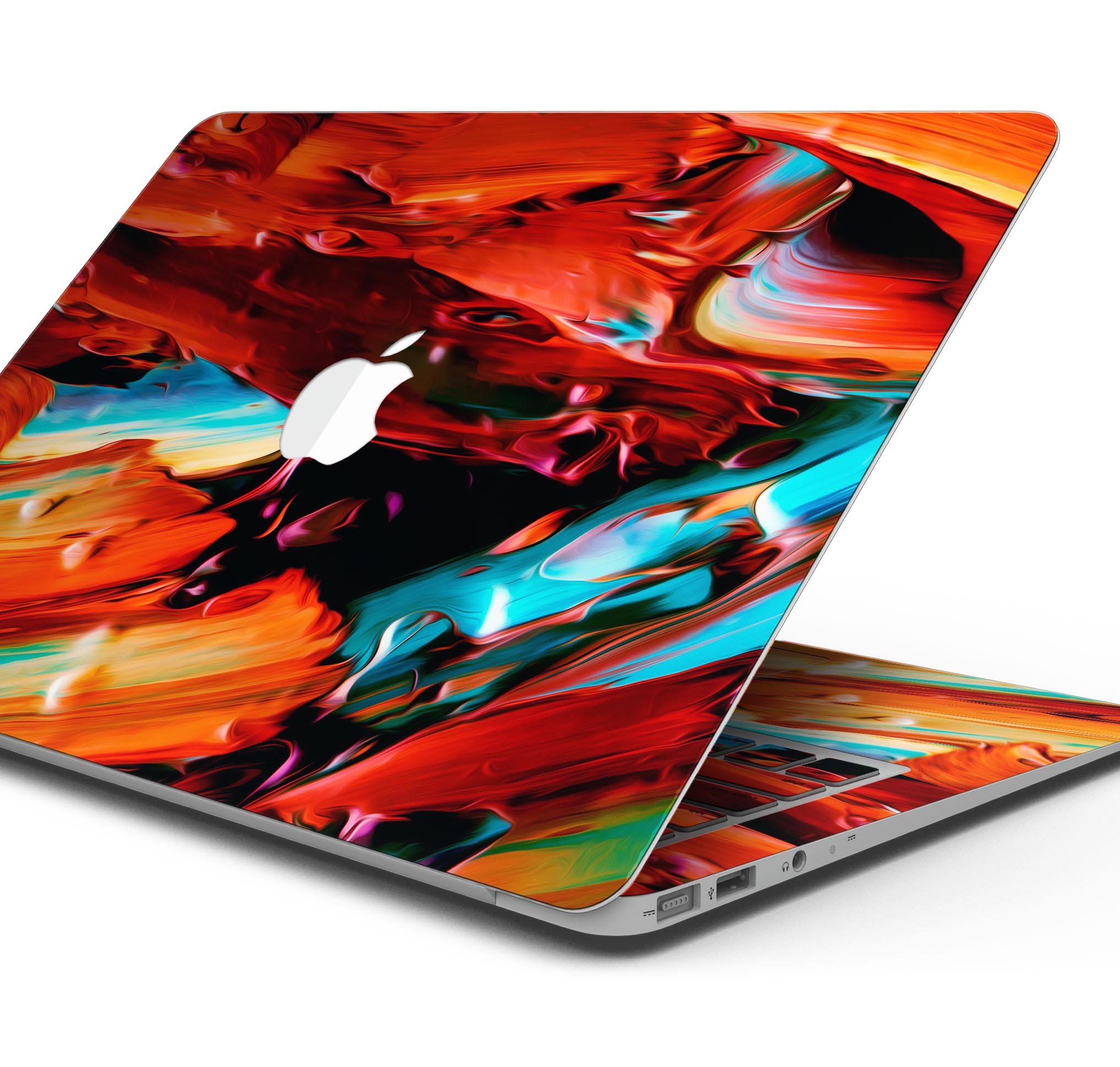 Blurred Abstract Flow V1 skin decal wrap kit for MacBook, showcasing vibrant abstract design and premium vinyl material.