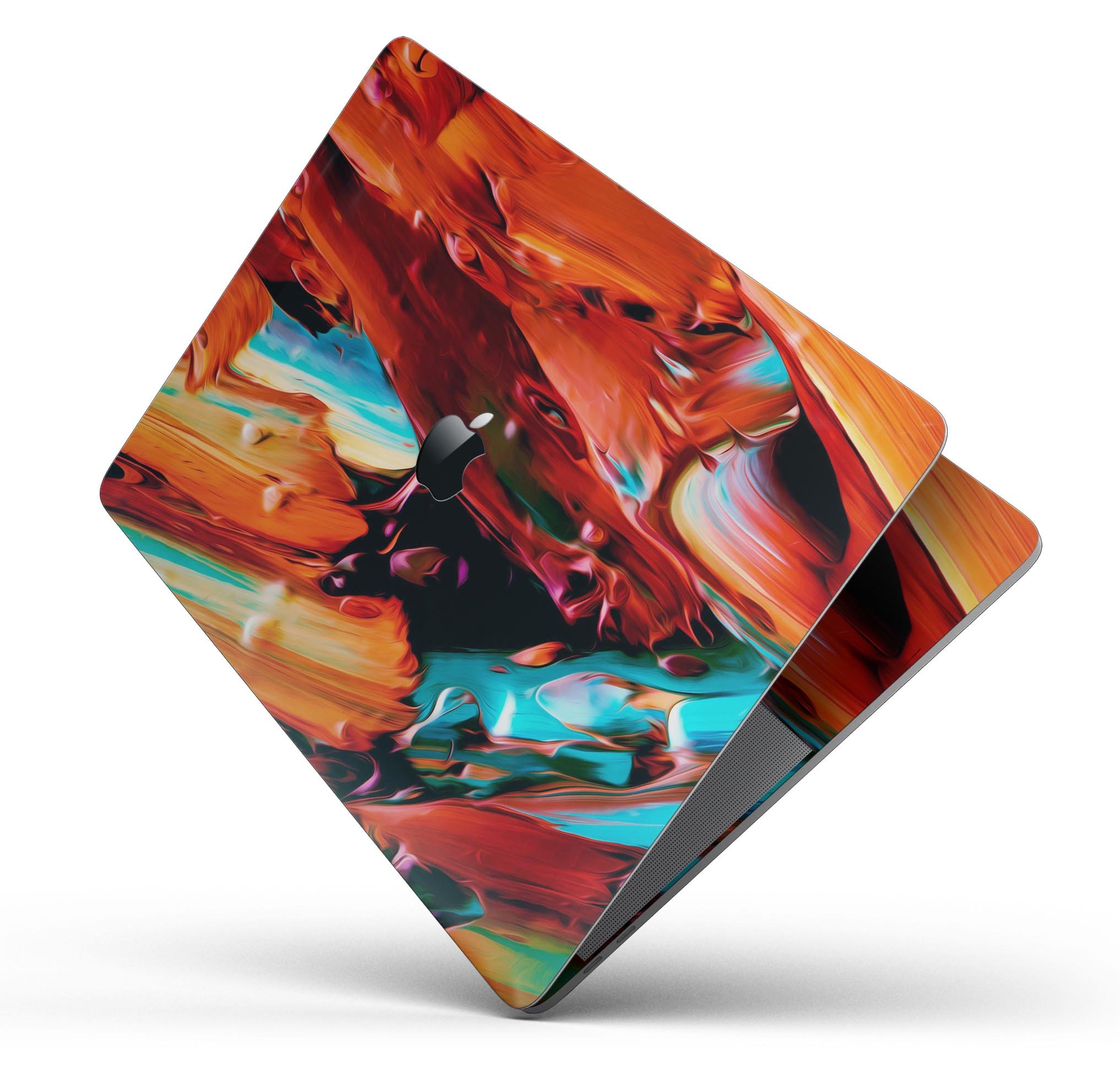 Blurred Abstract Flow V1 skin decal wrap kit for MacBook, showcasing vibrant abstract design and premium vinyl material.