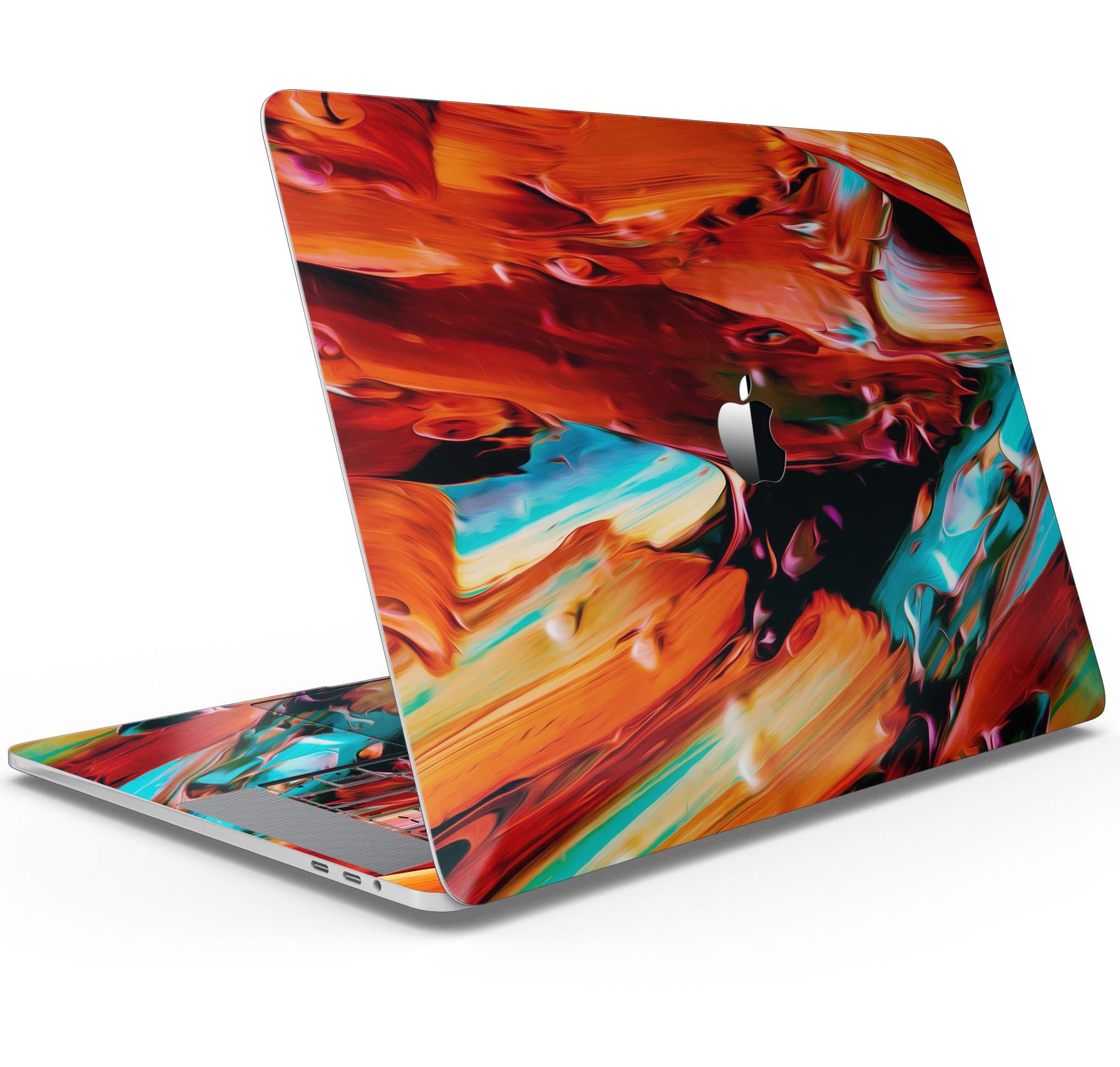 Blurred Abstract Flow V1 skin decal wrap kit for MacBook, showcasing vibrant abstract design and premium vinyl material.