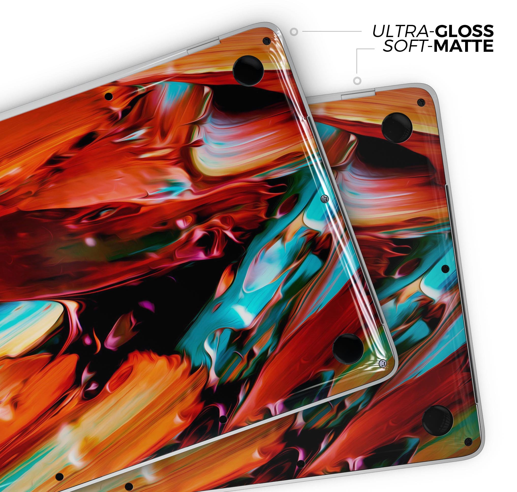 Blurred Abstract Flow V1 skin decal wrap kit for MacBook, showcasing vibrant abstract design and premium vinyl material.