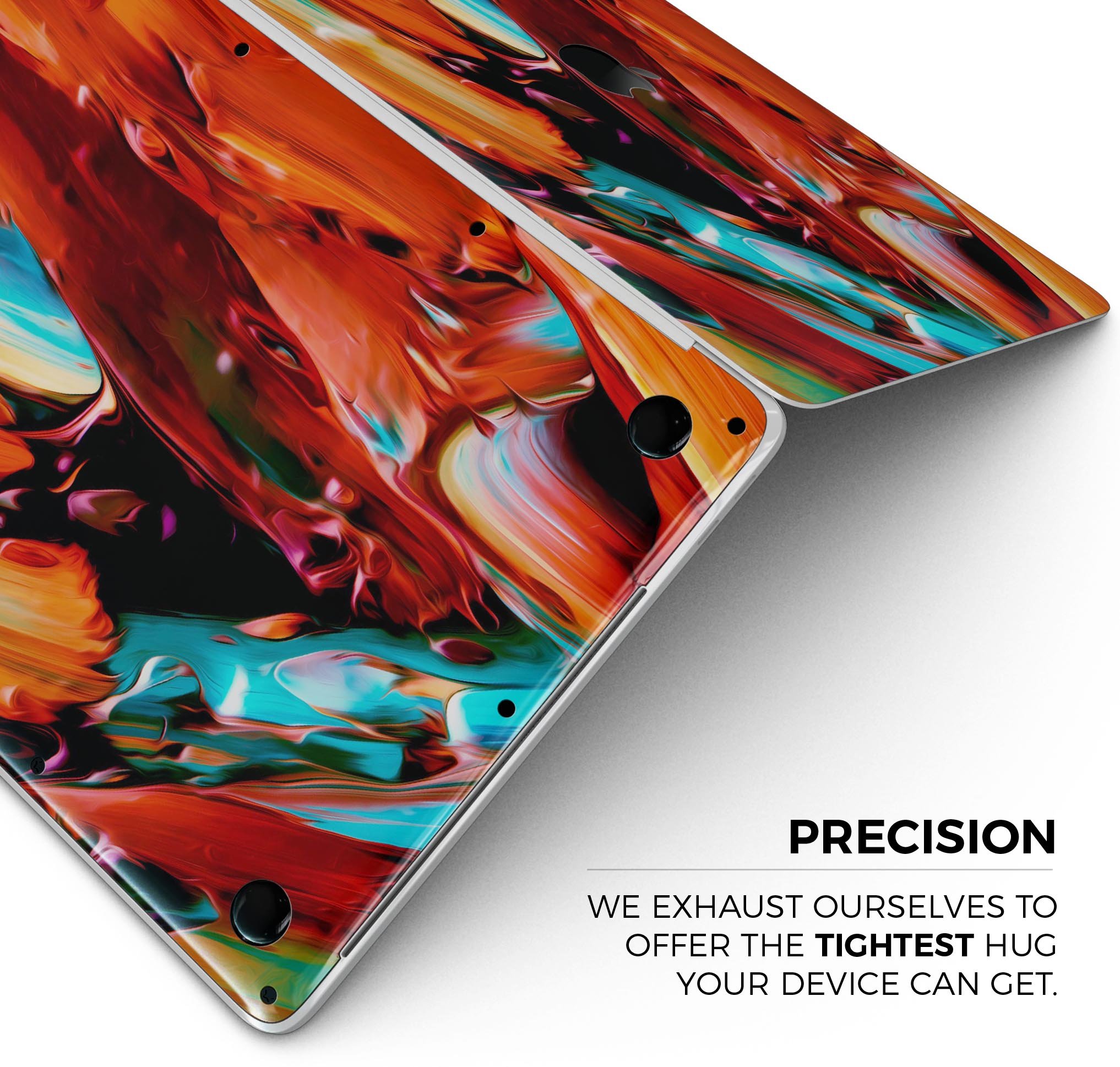 Blurred Abstract Flow V1 skin decal wrap kit for MacBook, showcasing vibrant abstract design and premium vinyl material.