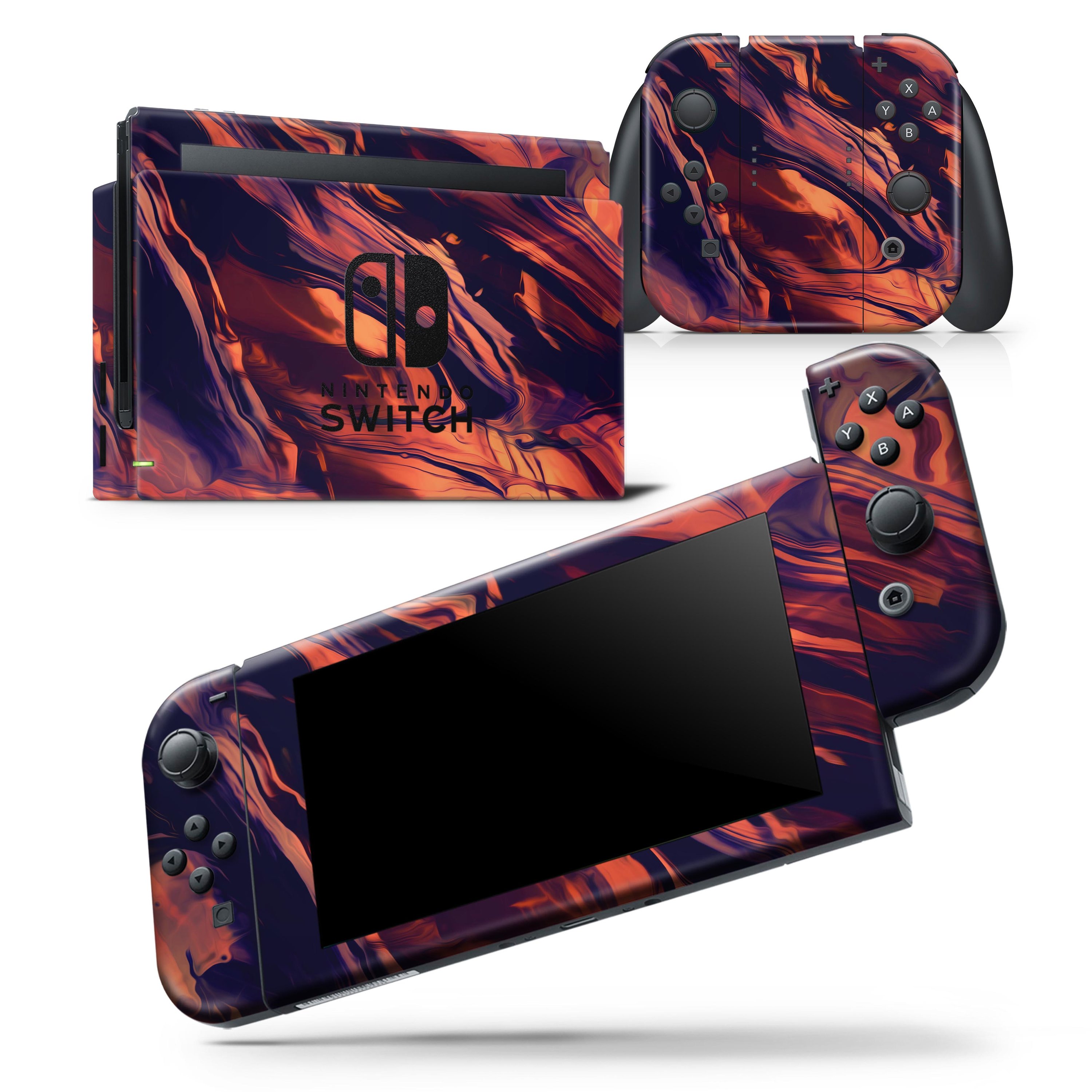 Blurred Abstract Flow V11 skin wrap decal for Nintendo Switch Lite, showcasing vibrant colors and a sleek design.