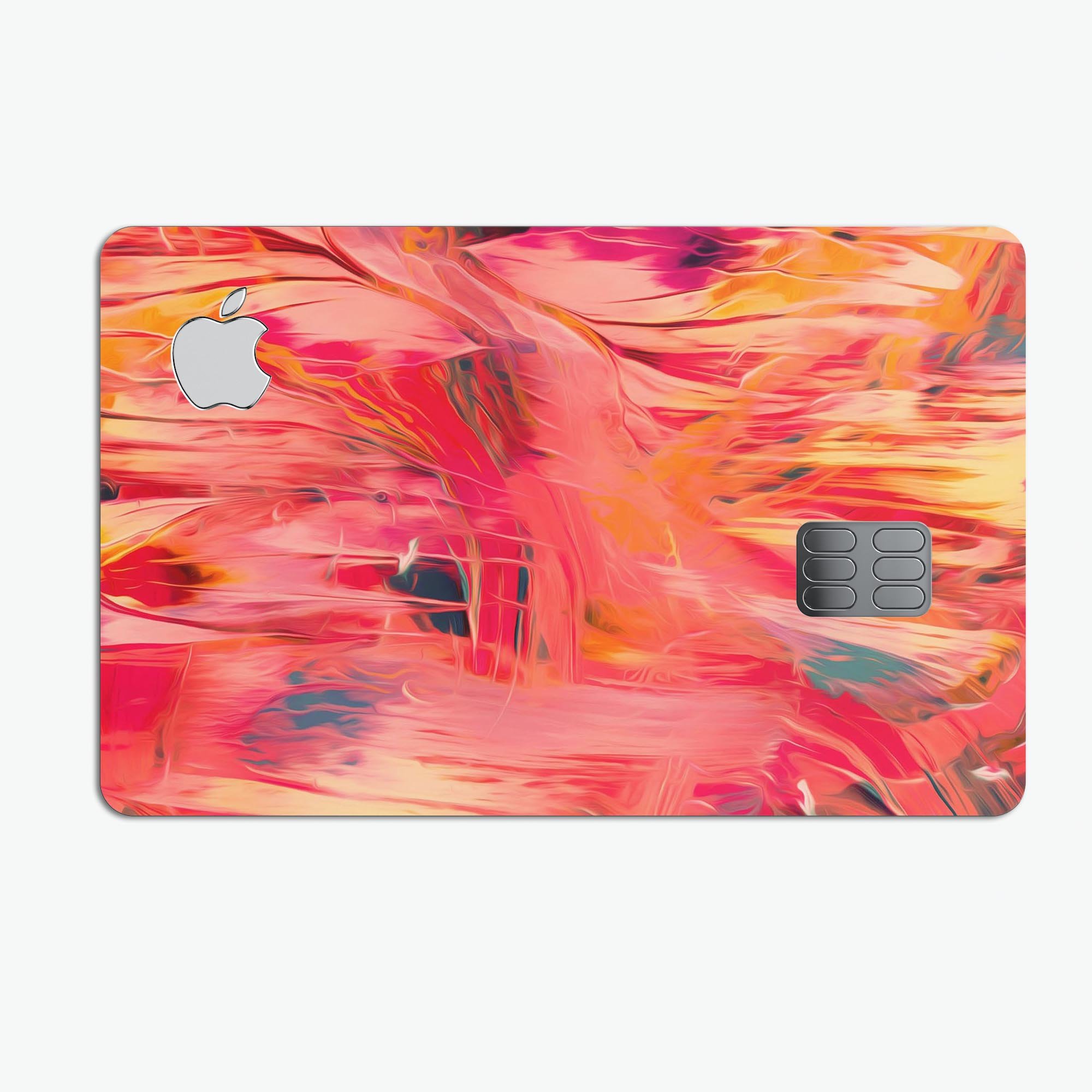 Blurred Abstract Flow V10 skin decal for Apple Card, showcasing a vibrant abstract design with a premium finish.