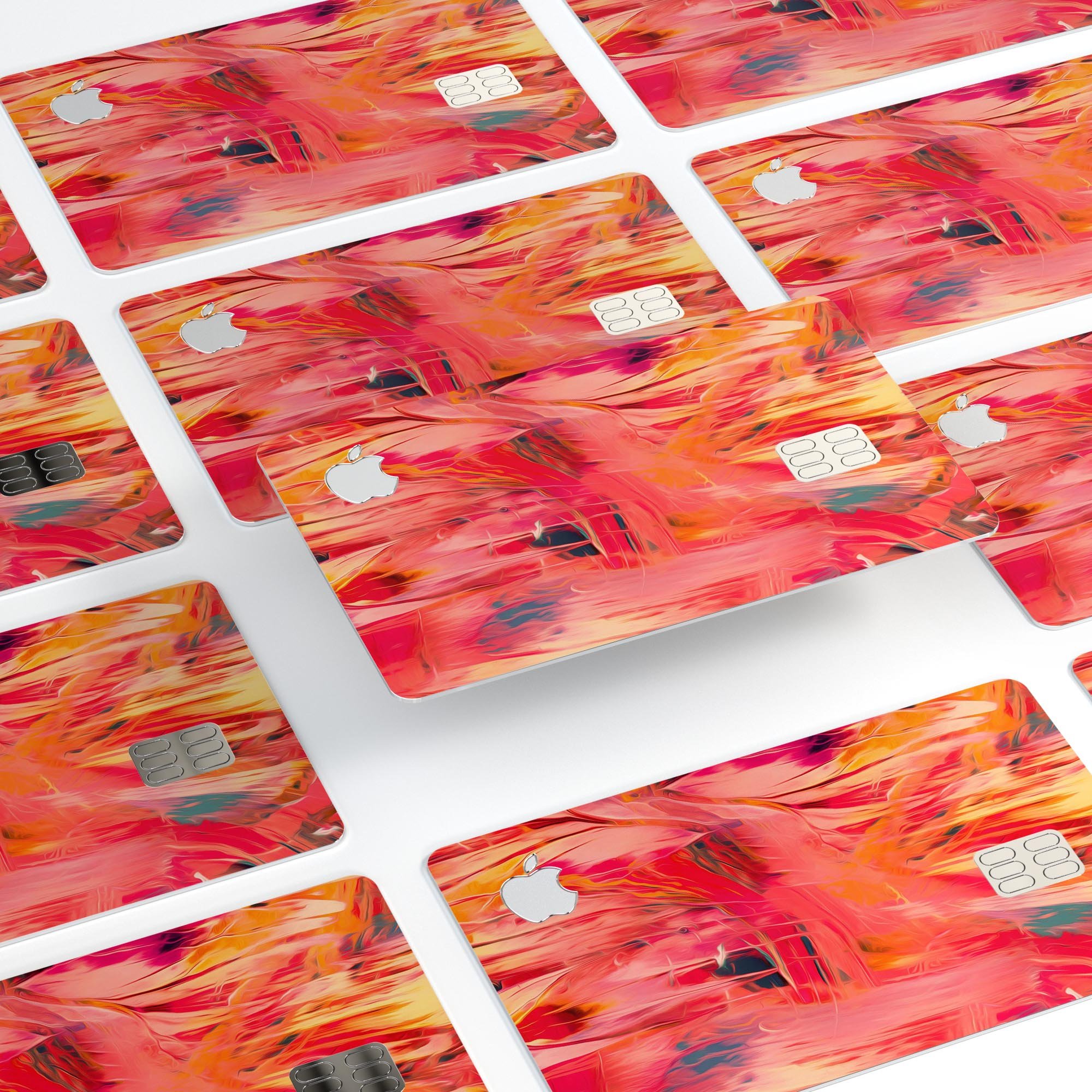 Blurred Abstract Flow V10 skin decal for Apple Card, showcasing a vibrant abstract design with a premium finish.