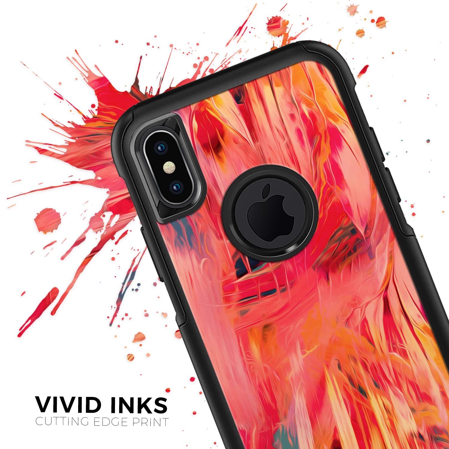 Blurred Abstract Flow V10 Skin Kit designed for iPhone OtterBox cases, featuring vibrant abstract patterns and ultra-thin protection.