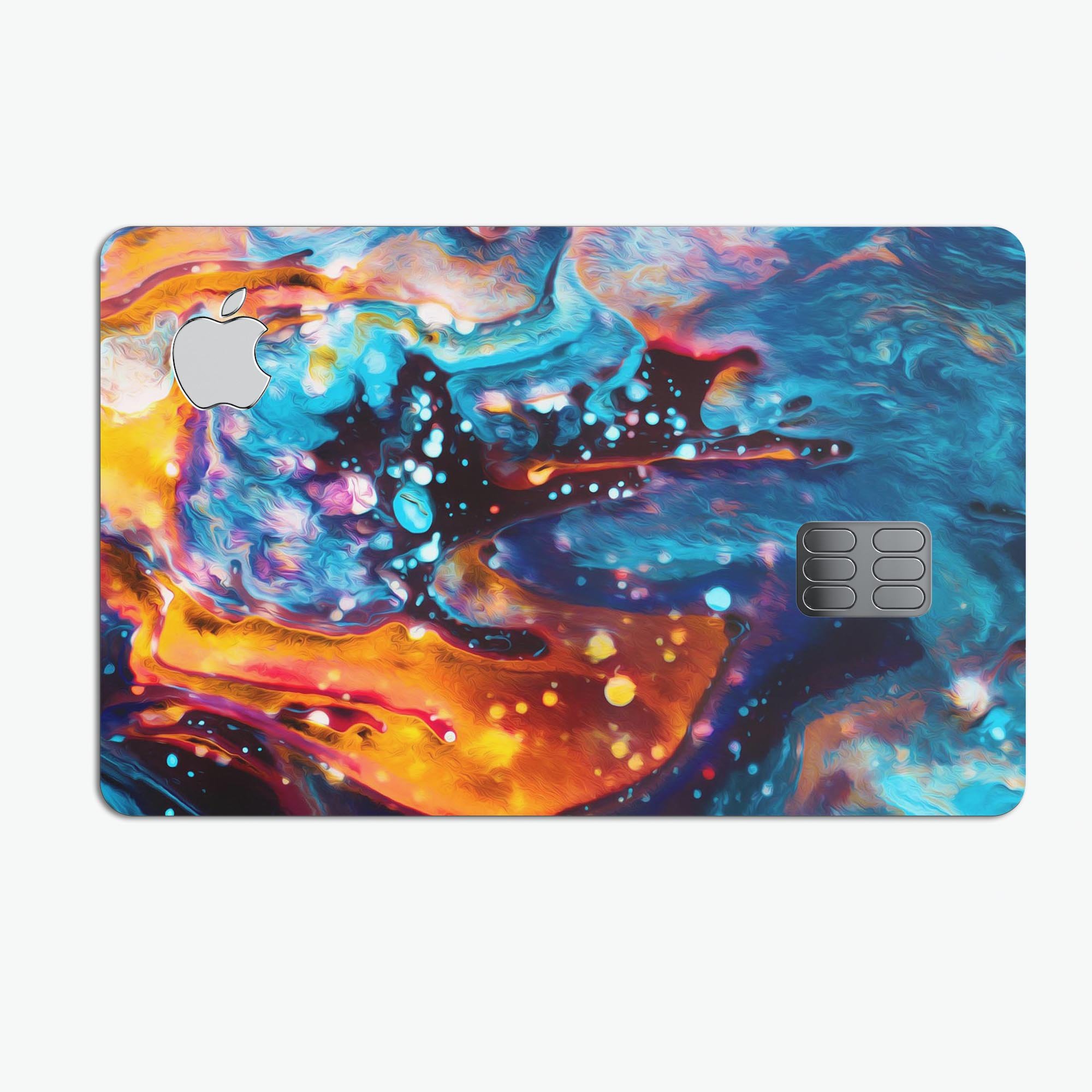 Blurred Abstract Flow V12 decal skin for Apple Card, showcasing a vibrant abstract design with a premium finish.