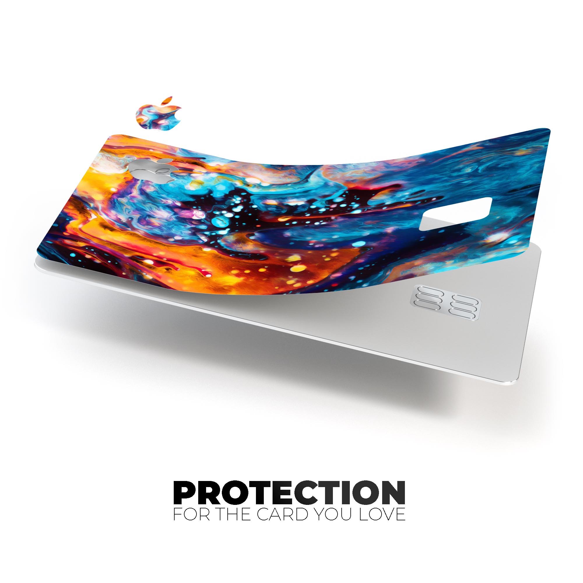 Blurred Abstract Flow V12 decal skin for Apple Card, showcasing a vibrant abstract design with a premium finish.