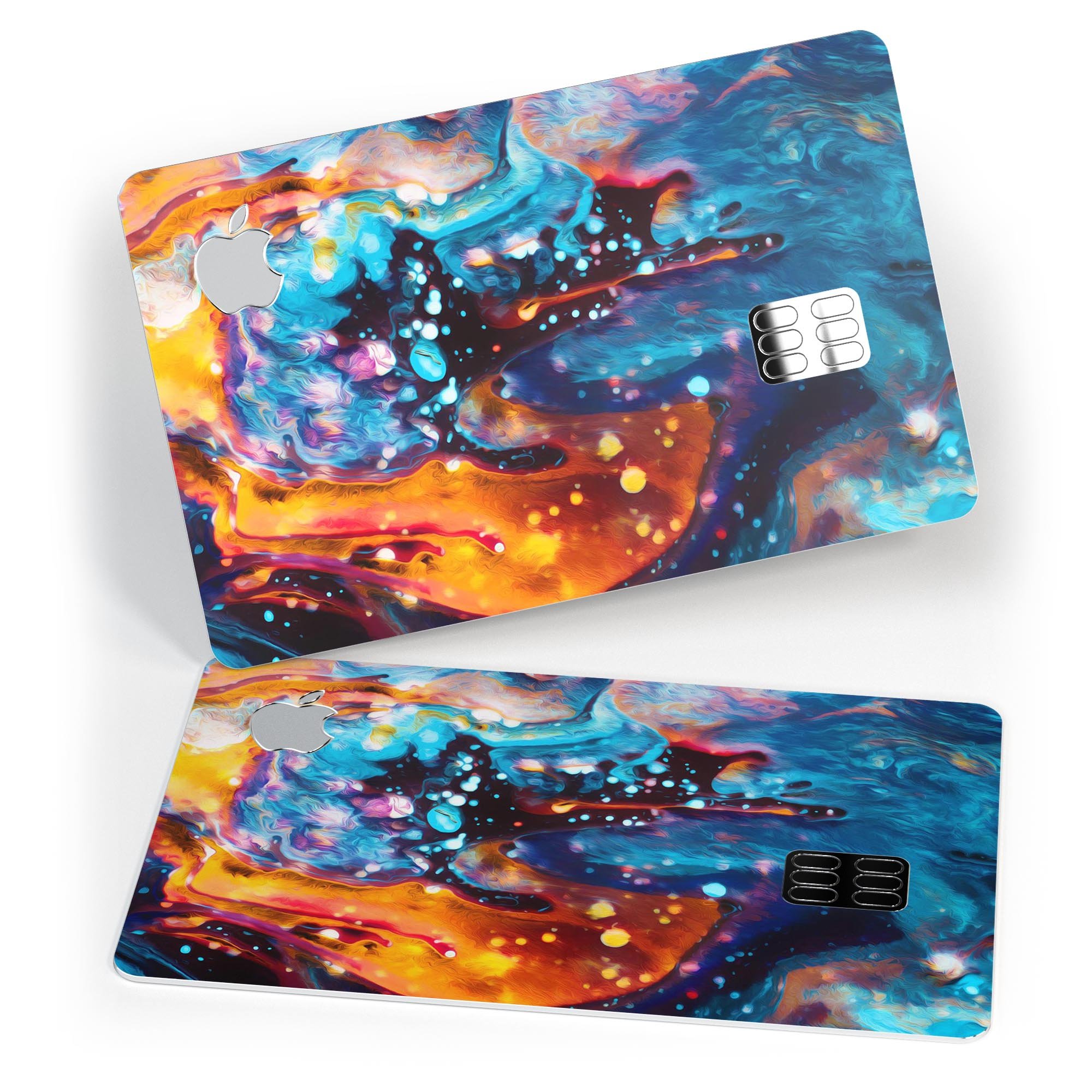 Blurred Abstract Flow V12 decal skin for Apple Card, showcasing a vibrant abstract design with a premium finish.