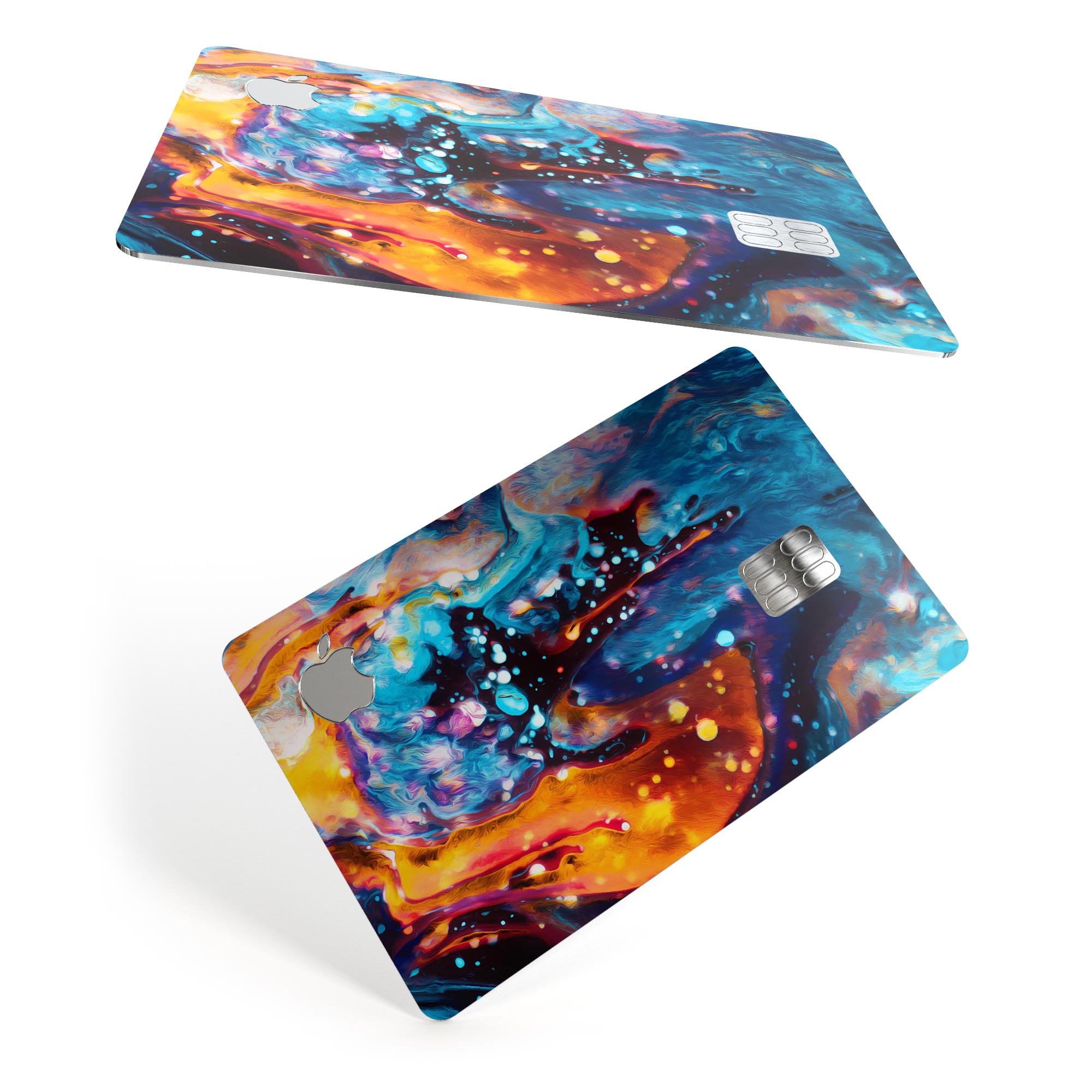 Blurred Abstract Flow V12 decal skin for Apple Card, showcasing a vibrant abstract design with a premium finish.