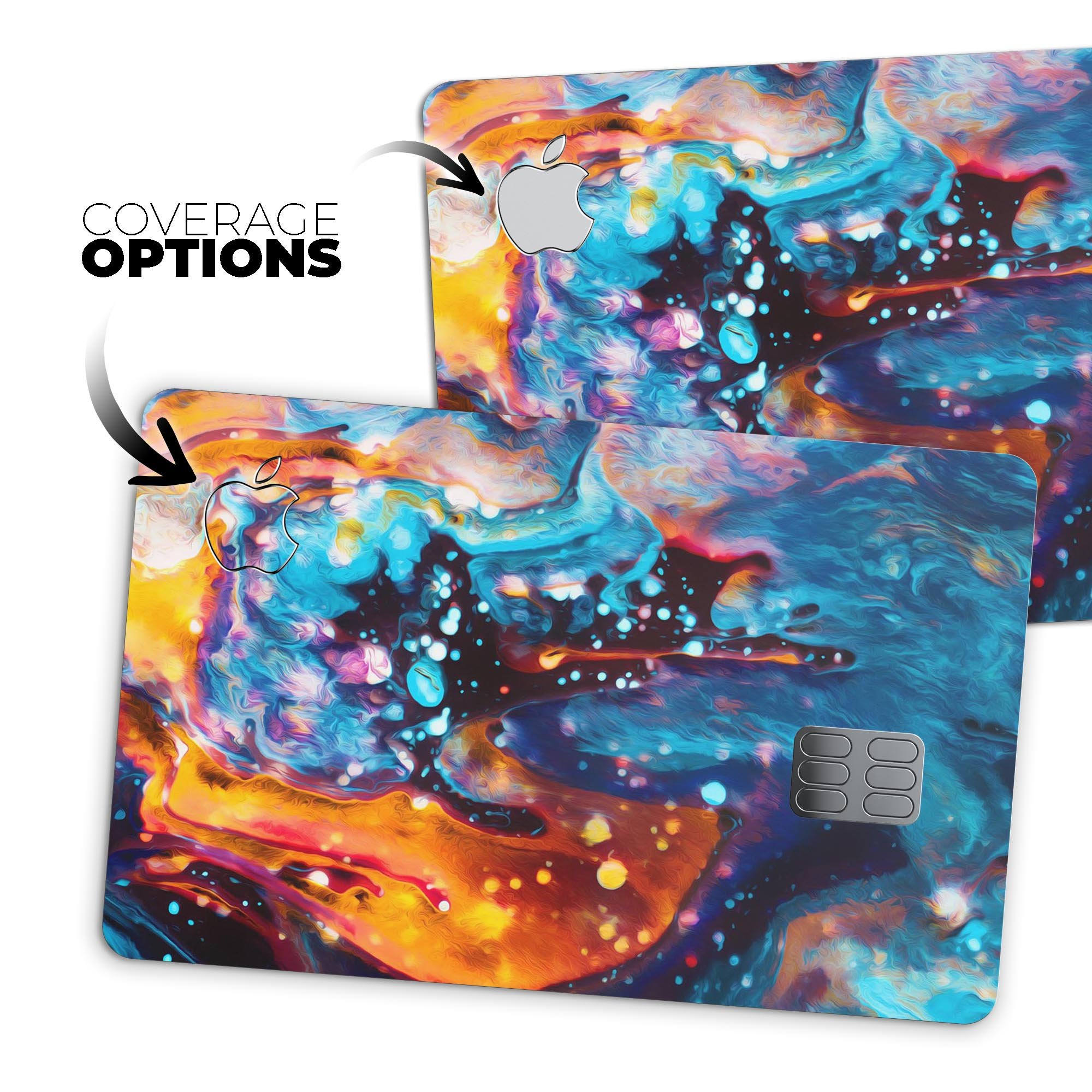 Blurred Abstract Flow V12 decal skin for Apple Card, showcasing a vibrant abstract design with a premium finish.