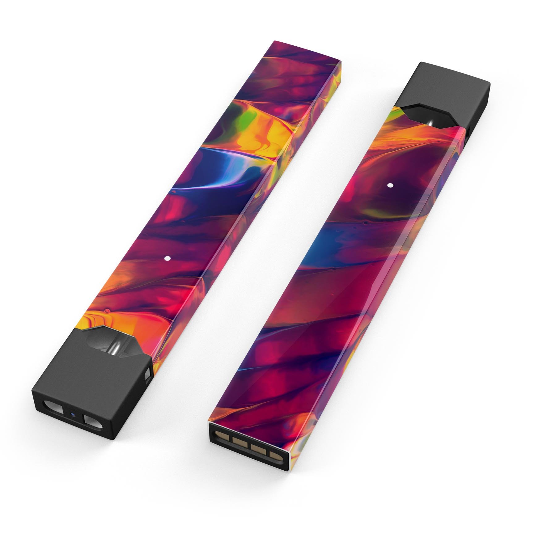 Blurred Abstract Flow V13 skin-wrap sticker designed for JUUL vaping device, showcasing vibrant colors and a sleek design.