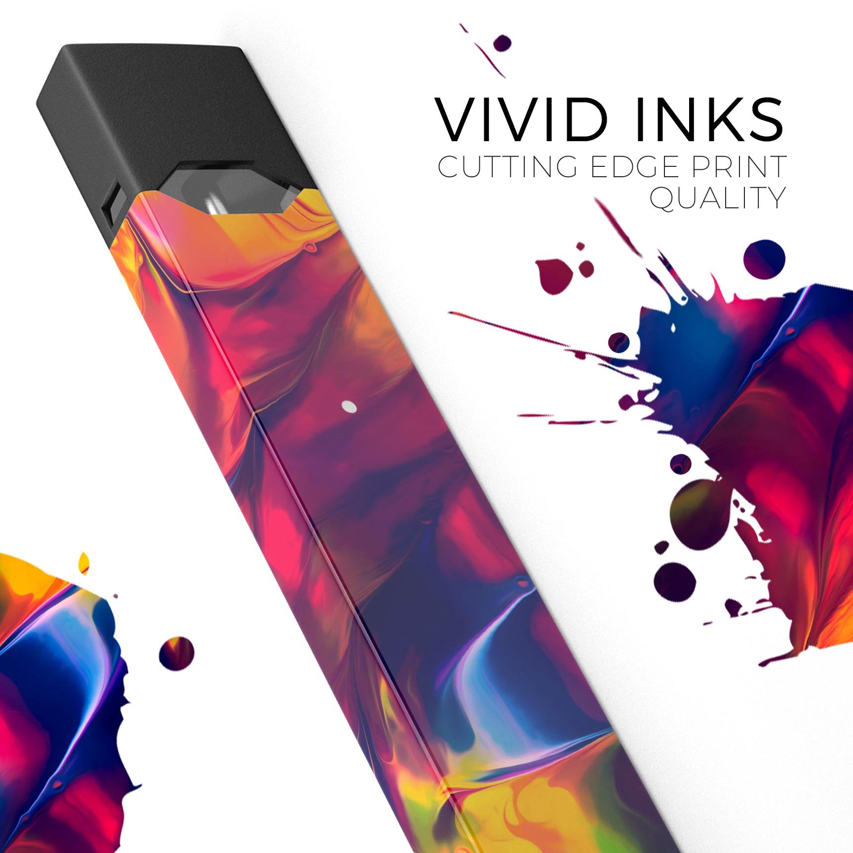 Blurred Abstract Flow V13 skin-wrap sticker designed for JUUL vaping device, showcasing vibrant colors and a sleek design.