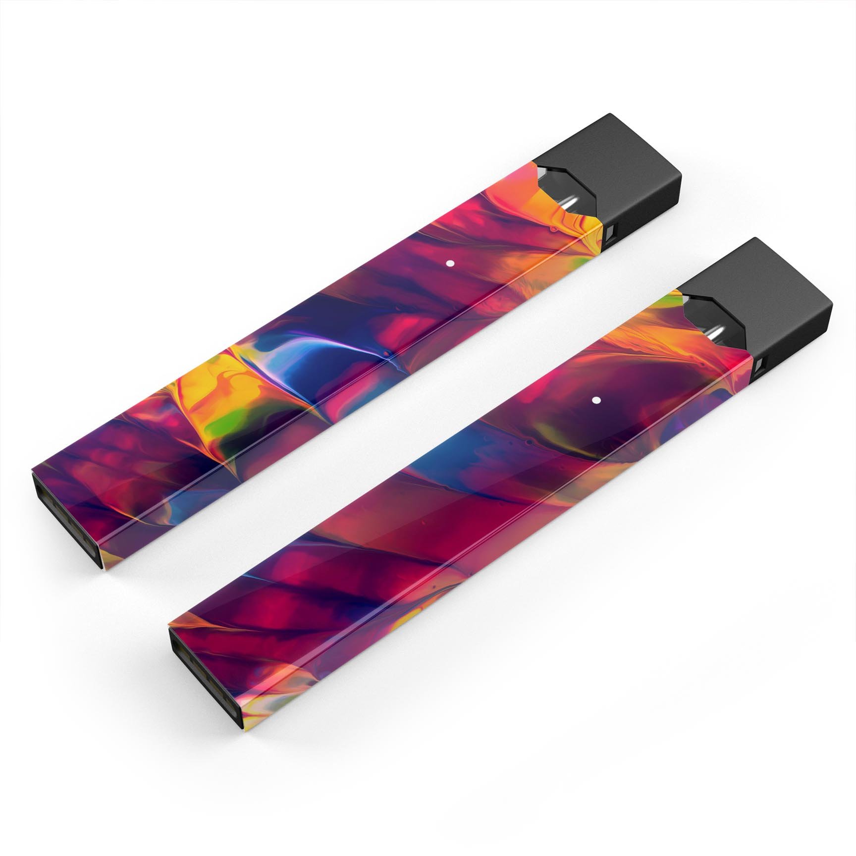 Blurred Abstract Flow V13 skin-wrap sticker designed for JUUL vaping device, showcasing vibrant colors and a sleek design.