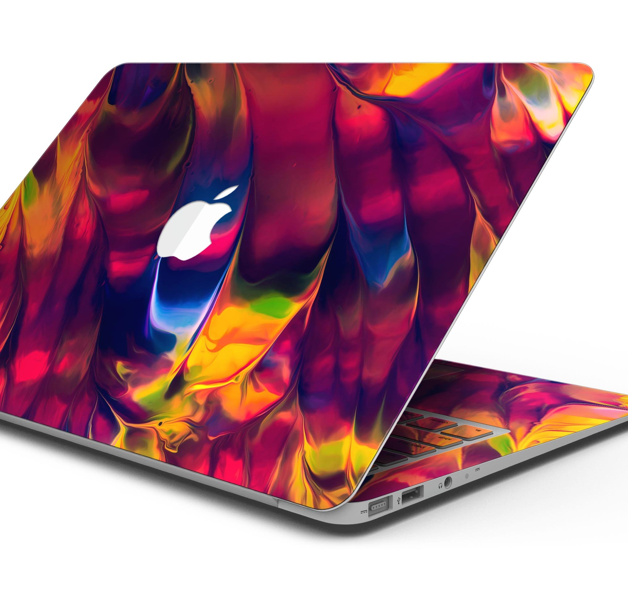 Blurred Abstract Flow V13 skin decal wrap kit for Apple MacBook, showcasing vibrant abstract design and premium vinyl material.