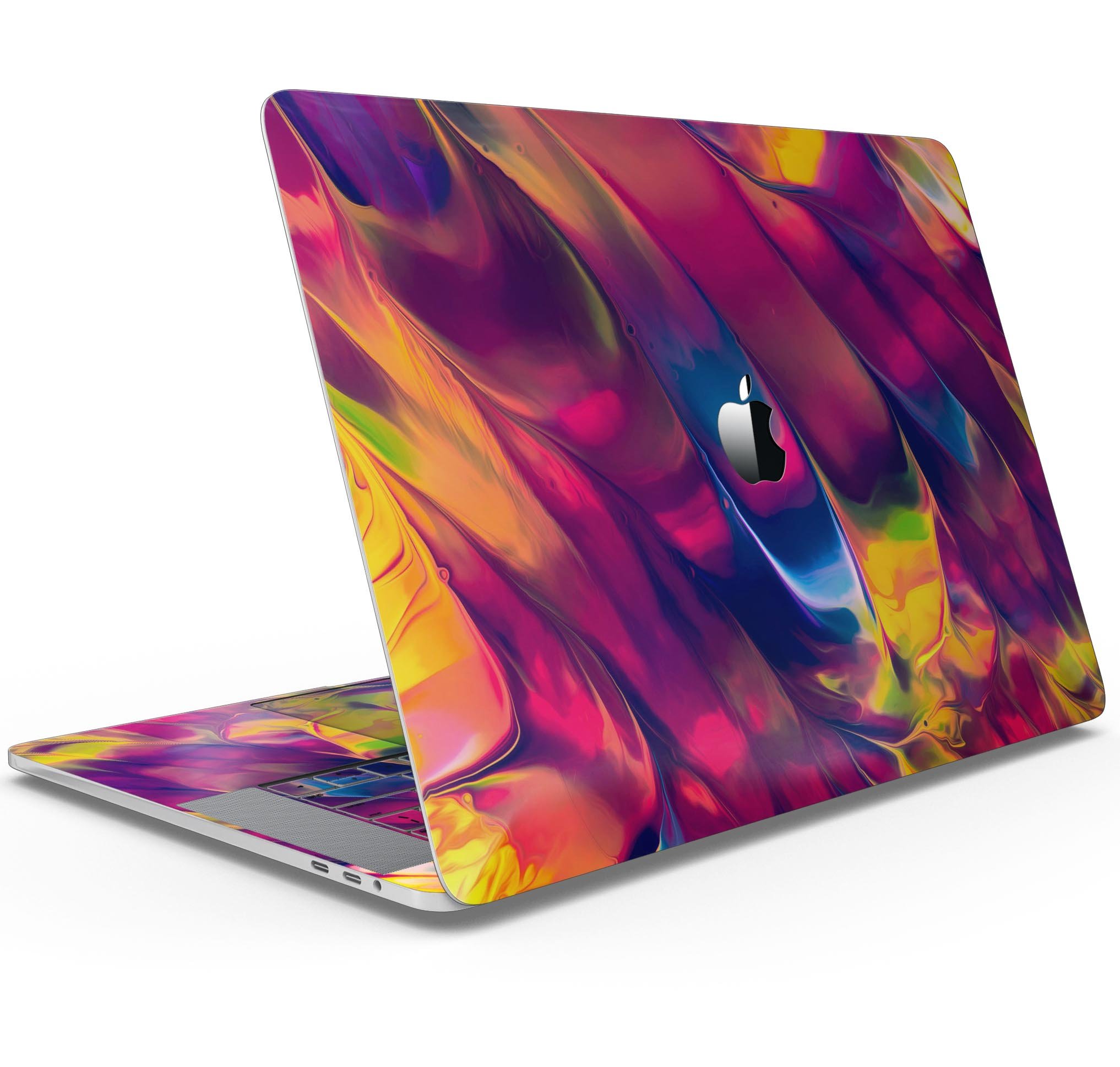 Blurred Abstract Flow V13 skin decal wrap kit for Apple MacBook, showcasing vibrant abstract design and premium vinyl material.