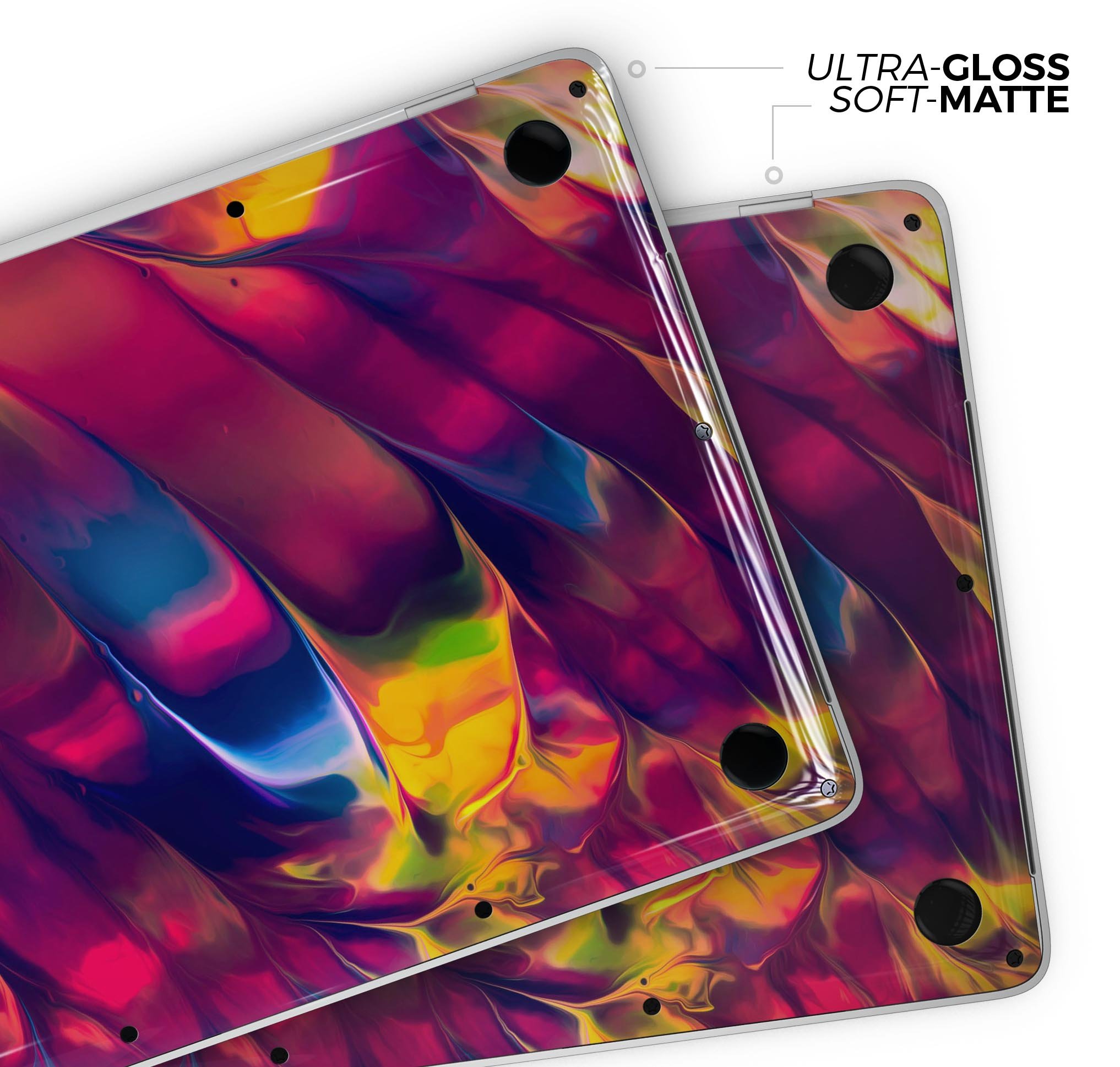 Blurred Abstract Flow V13 skin decal wrap kit for Apple MacBook, showcasing vibrant abstract design and premium vinyl material.