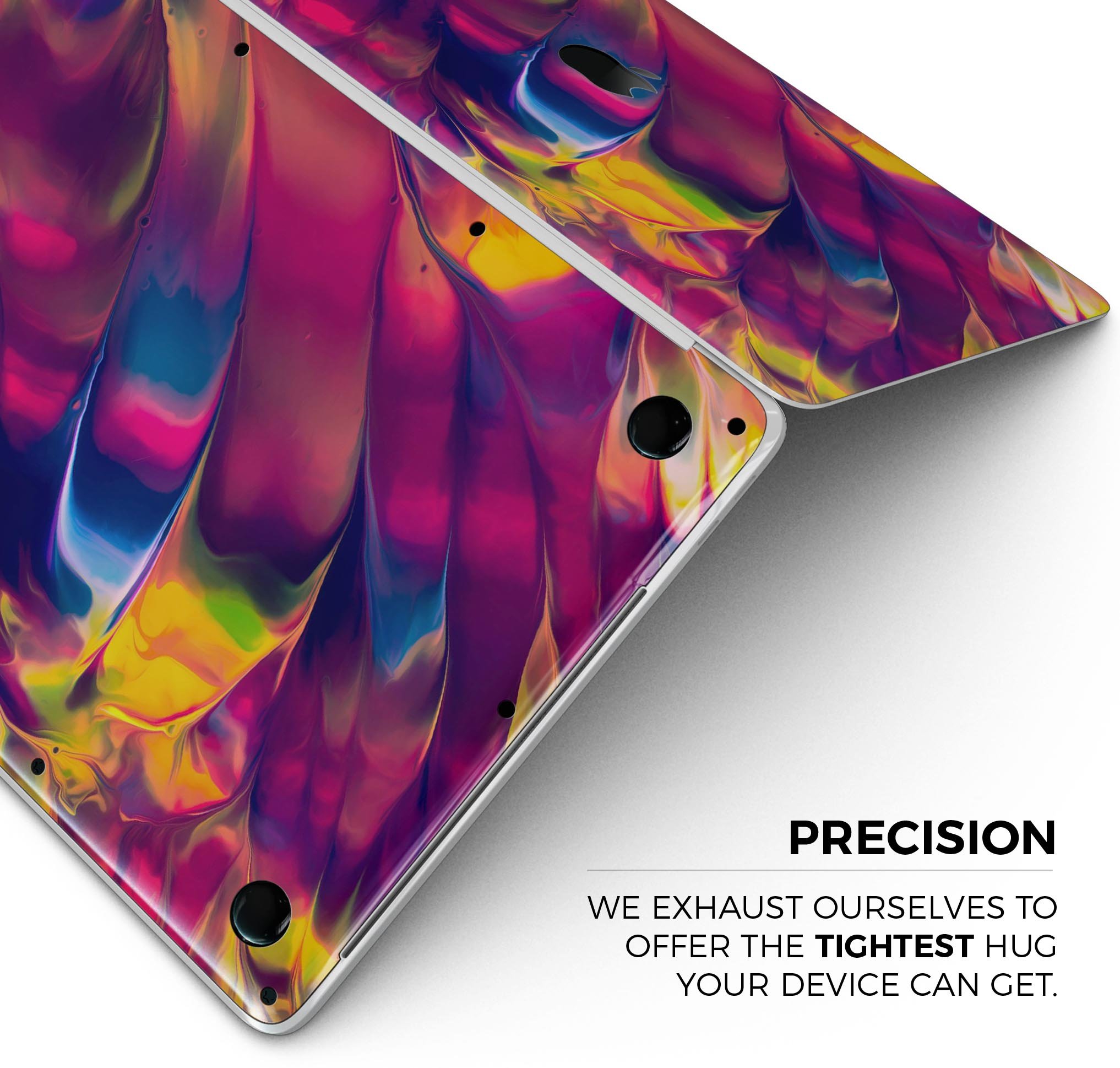 Blurred Abstract Flow V13 skin decal wrap kit for Apple MacBook, showcasing vibrant abstract design and premium vinyl material.