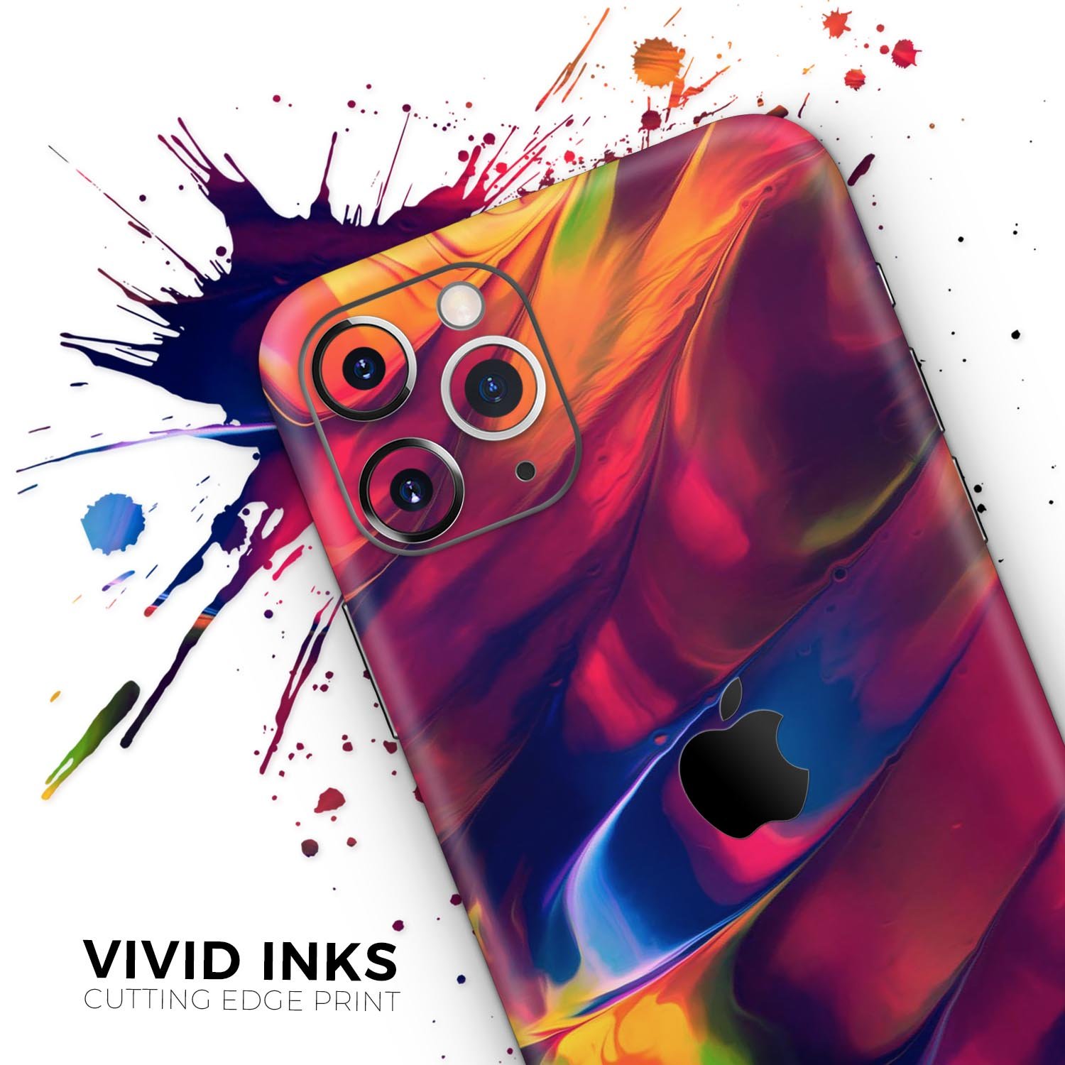 Blurred Abstract Flow V13 Skin-Kit for Apple iPhone, showcasing vibrant design and premium vinyl material.