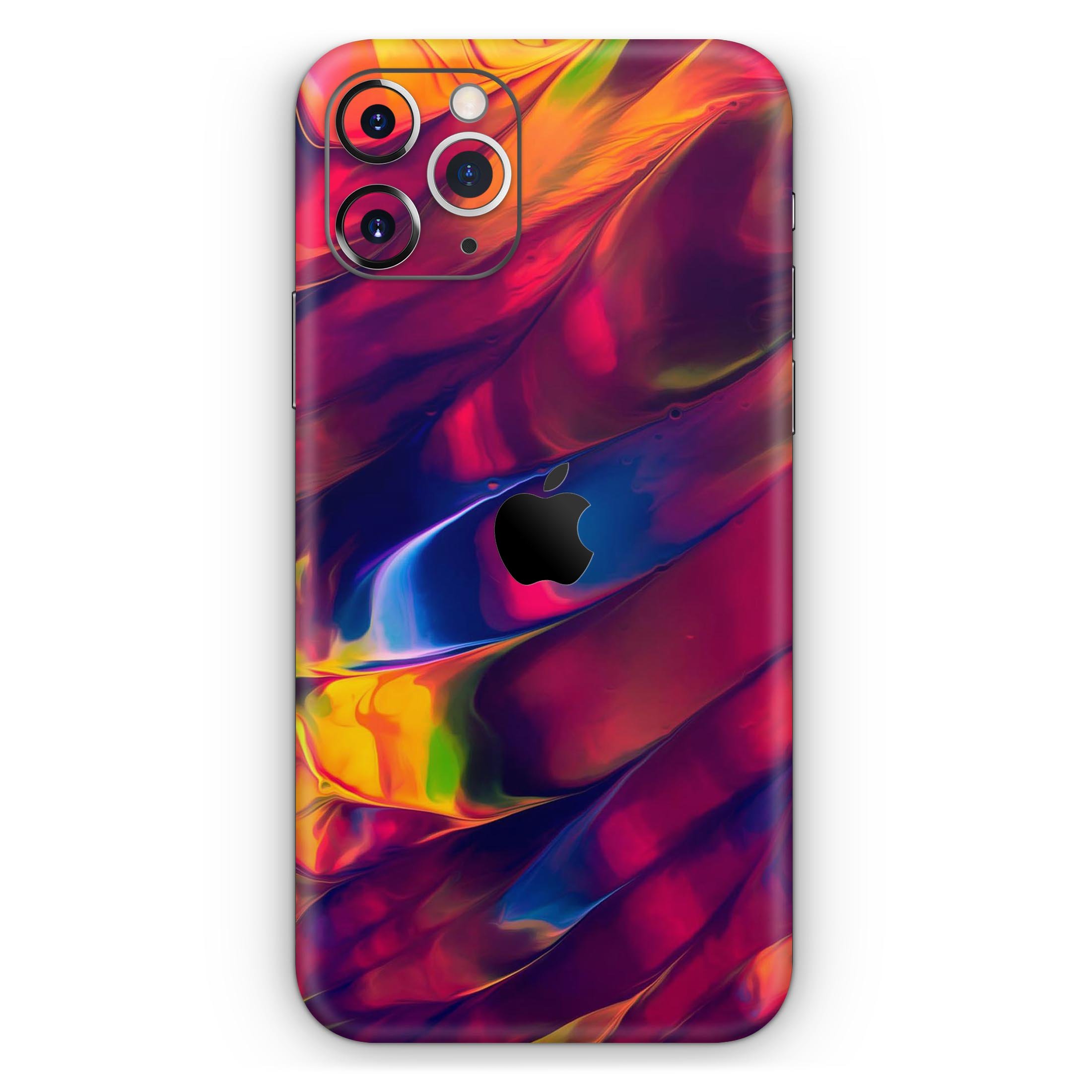 Blurred Abstract Flow V13 Skin-Kit for Apple iPhone, showcasing vibrant design and premium vinyl material.