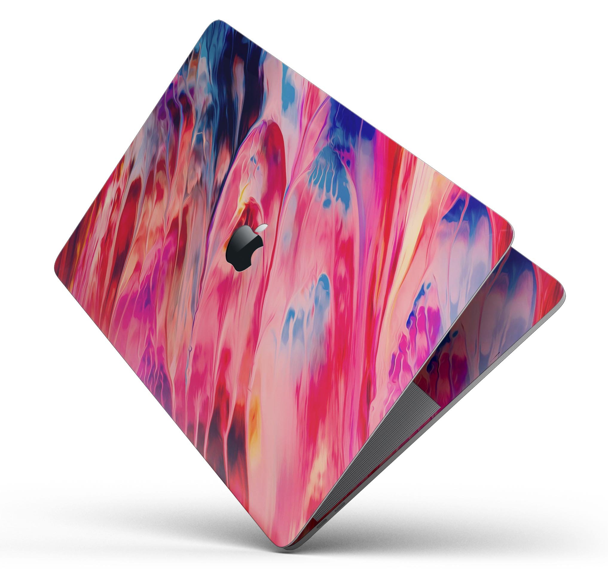 Blurred Abstract Flow V14 skin decal wrap kit for Apple MacBook, showcasing vibrant design and premium vinyl material.