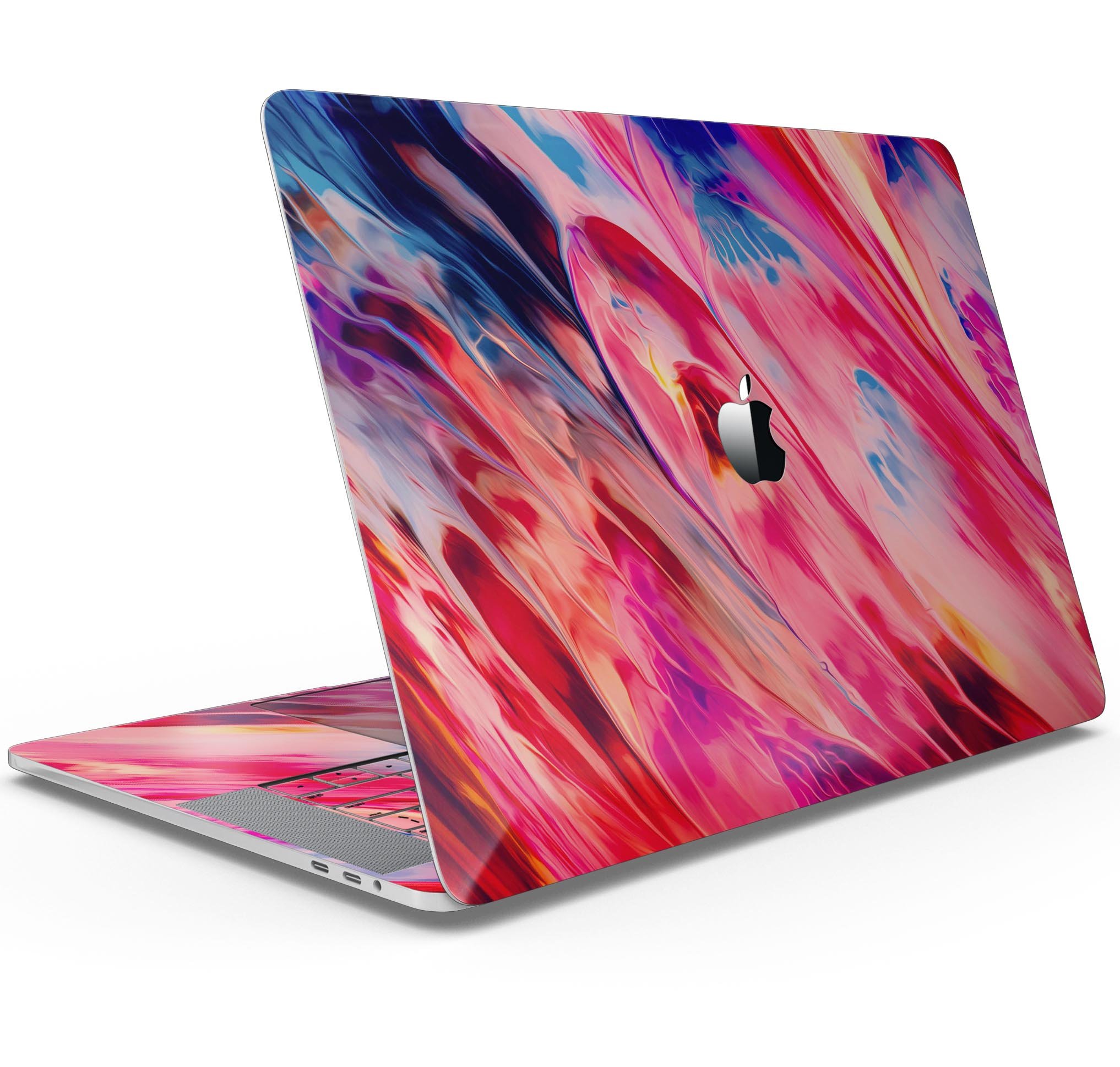 Blurred Abstract Flow V14 skin decal wrap kit for Apple MacBook, showcasing vibrant design and premium vinyl material.