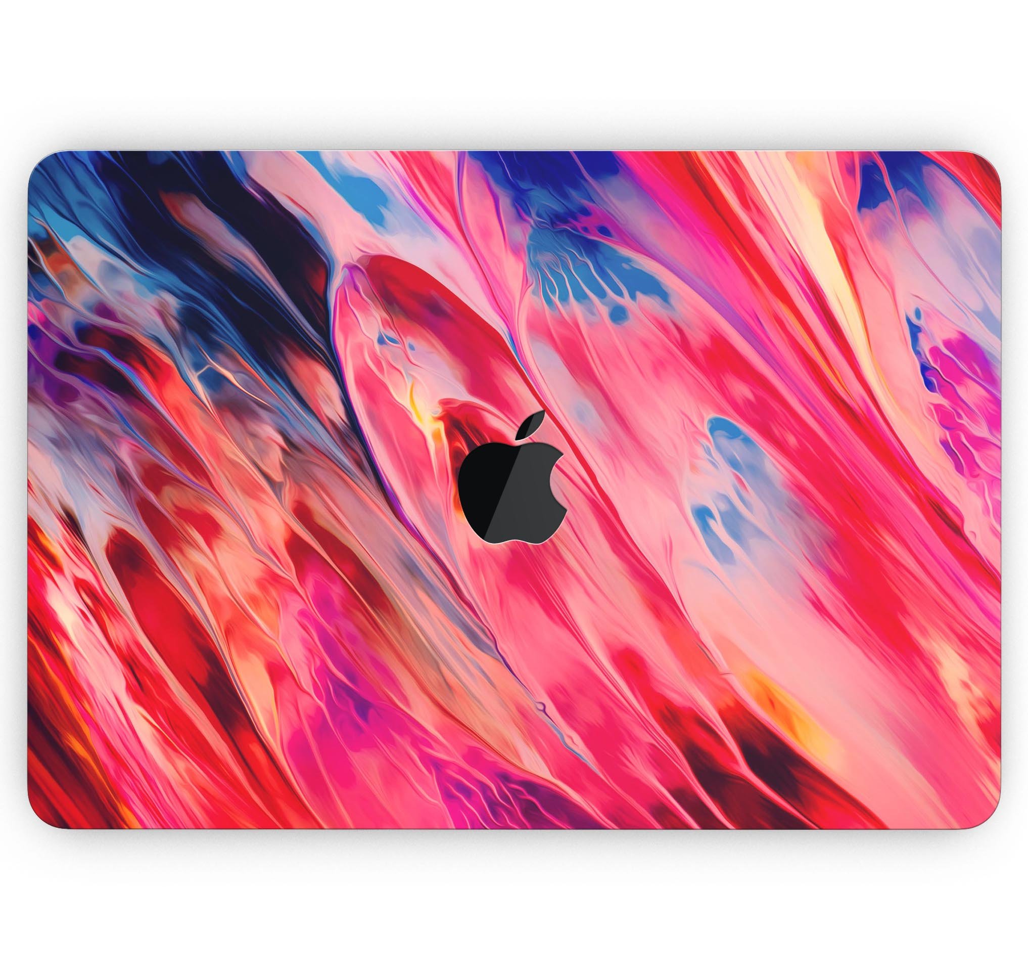 Blurred Abstract Flow V14 skin decal wrap kit for Apple MacBook, showcasing vibrant design and premium vinyl material.