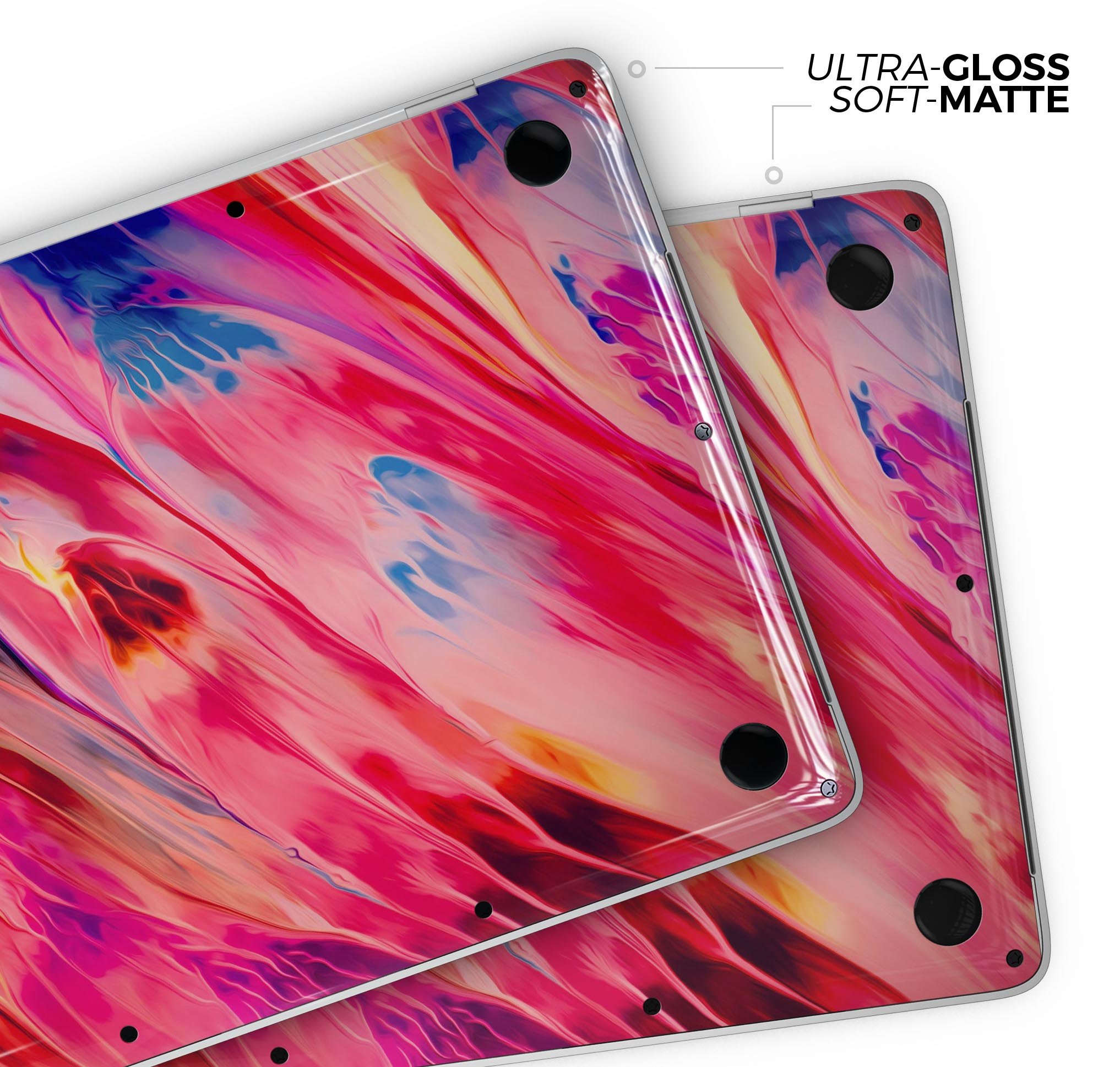 Blurred Abstract Flow V14 skin decal wrap kit for Apple MacBook, showcasing vibrant design and premium vinyl material.